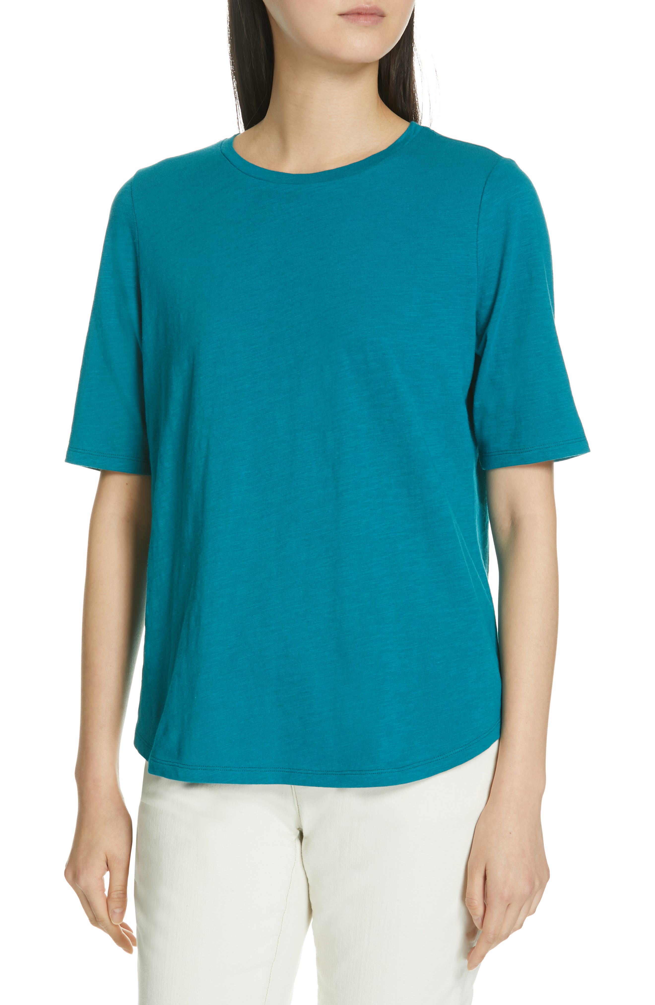 Eileen Fisher Crewneck Tee, Blue/green