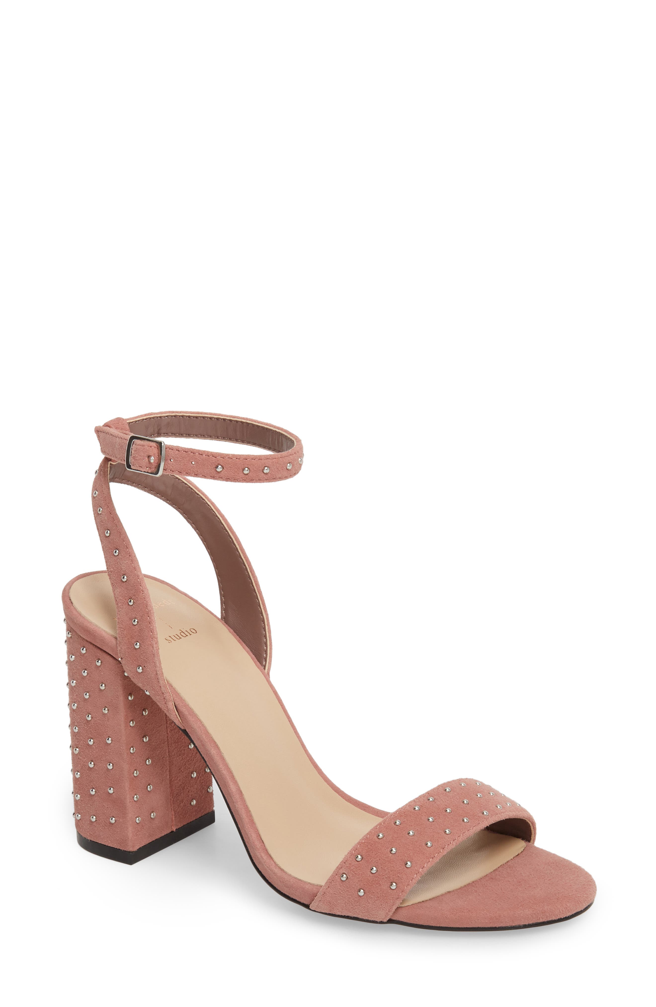 Black Suede Studio Roxy Studded Sandal