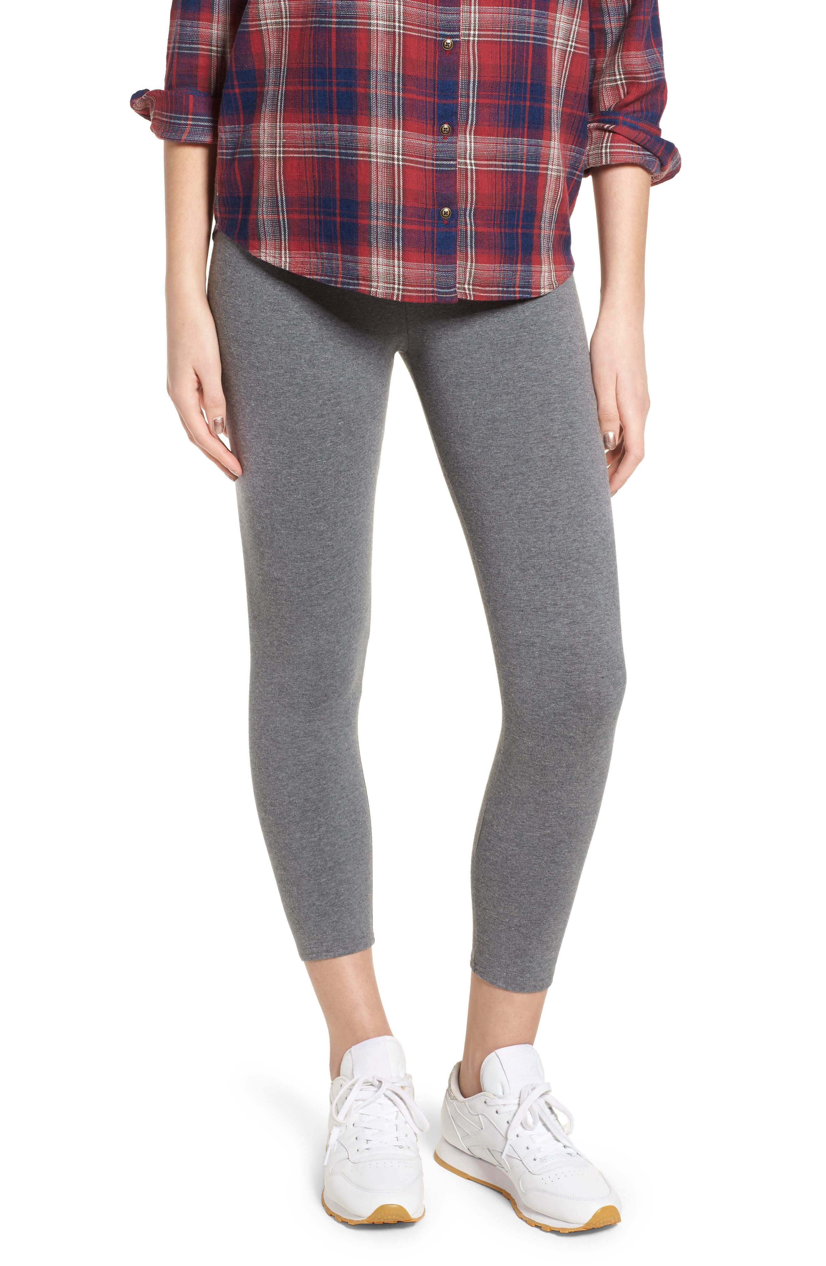 Nordstrom High Waist Crop Leggings, Grey
