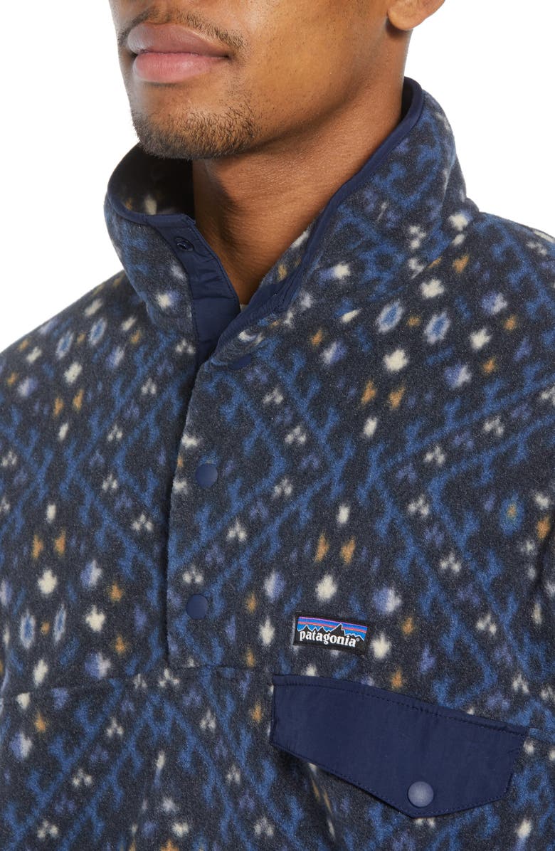 Shop Patagonia Synchilla Snap t Fleece Pullover In Howl Stone Blue