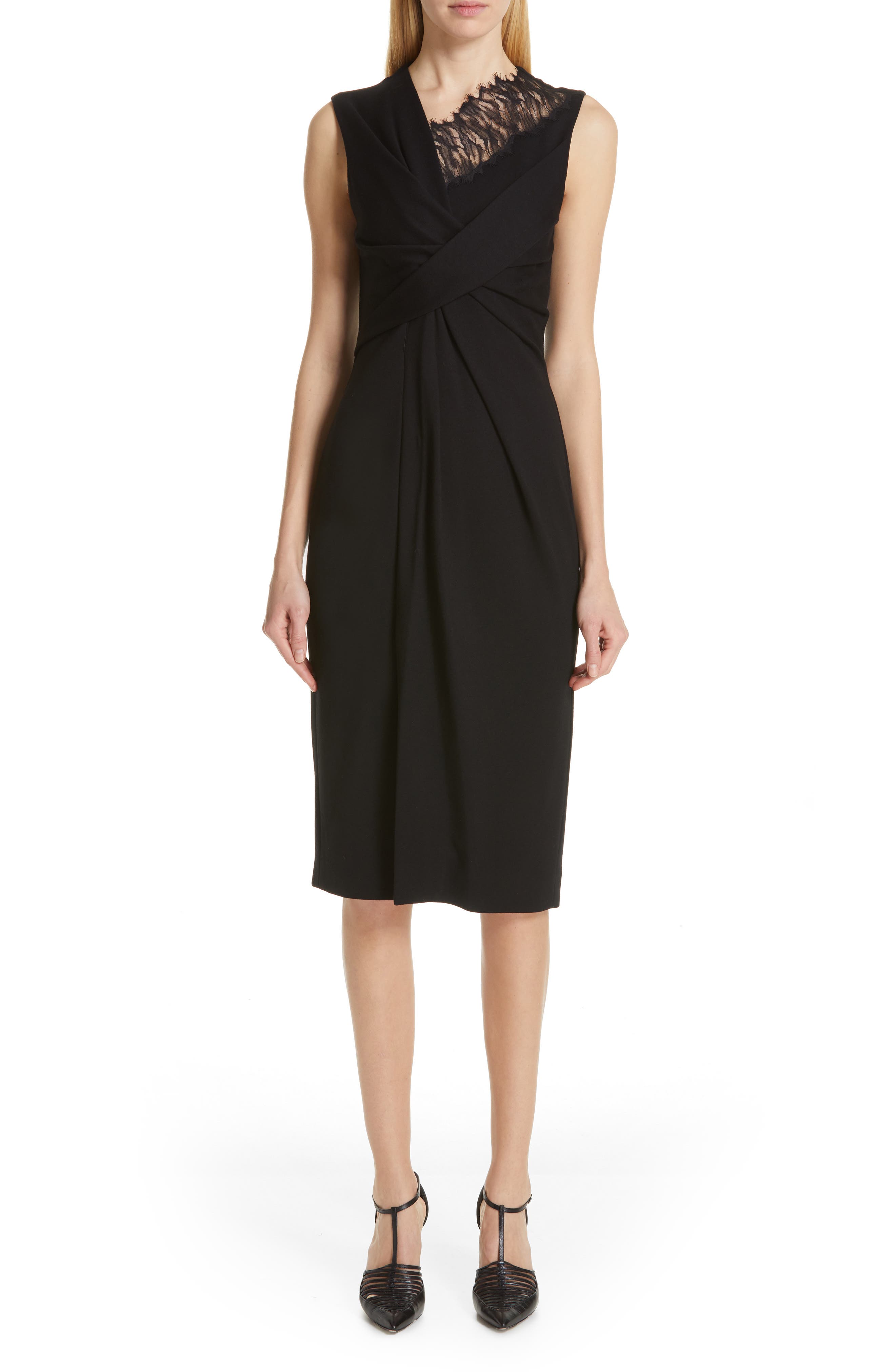 Jason Wu Collection Lace Trim Jersey Sheath Dress, Black