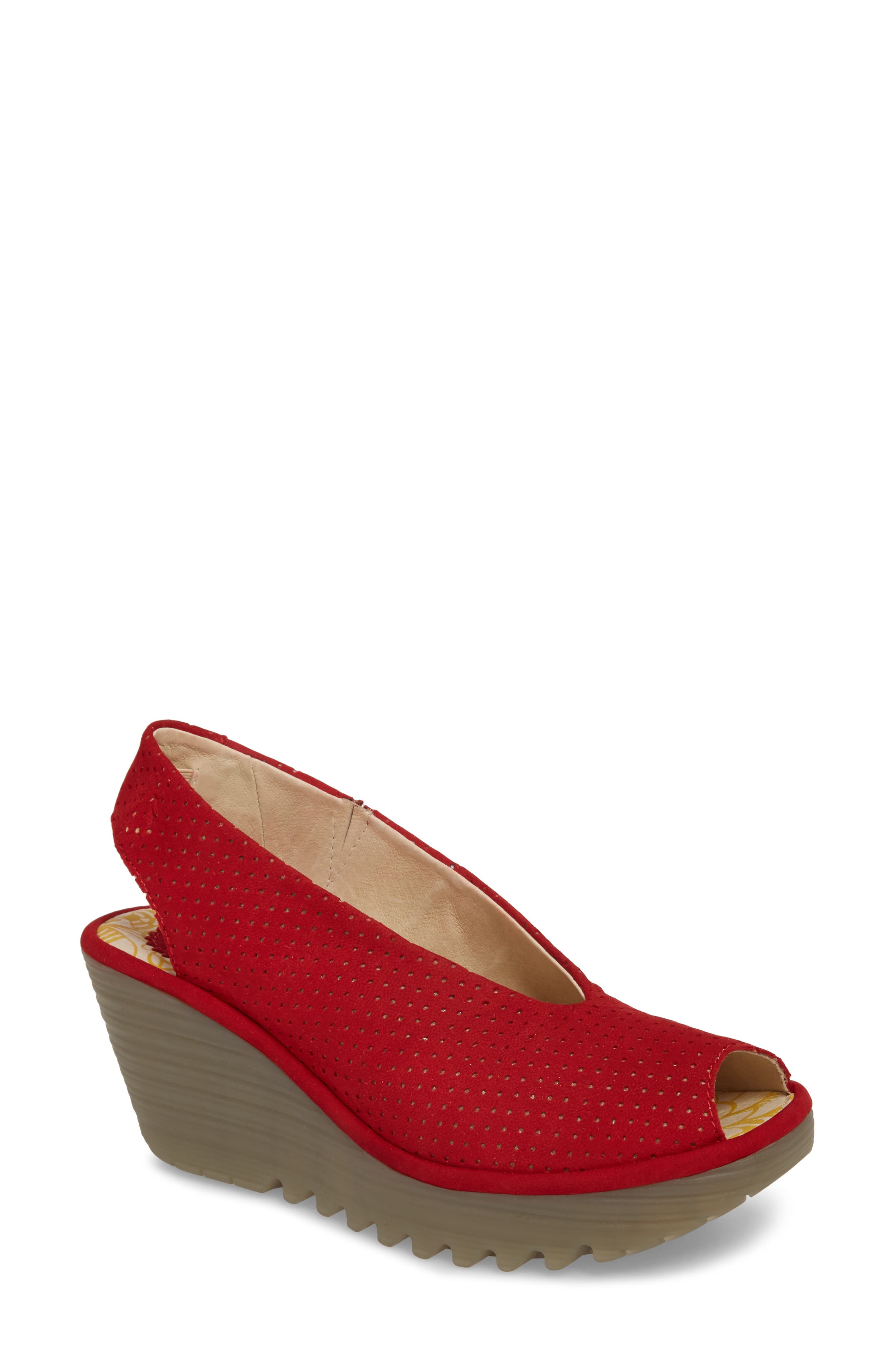 Fly London Yazu Wedge Sandal, Red