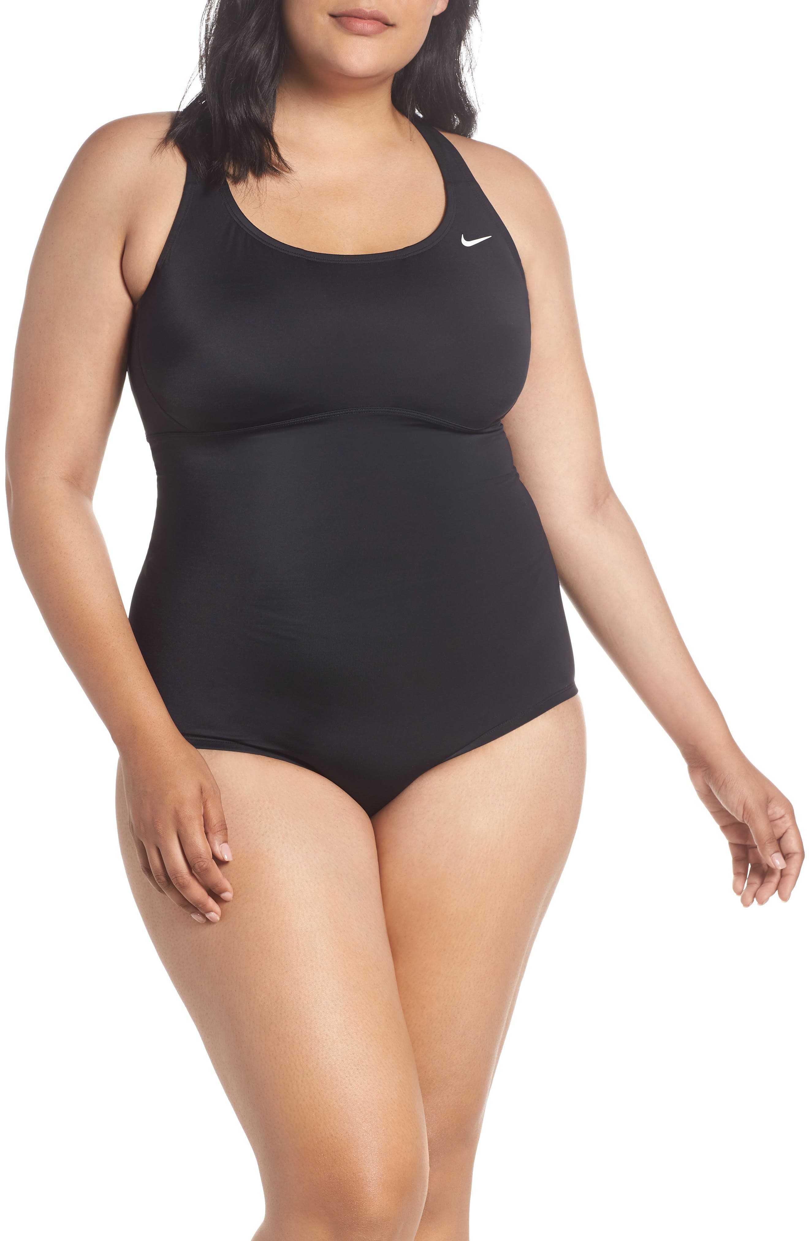 Plus Size Nike One-Piece Racerback Swimsuit, Black