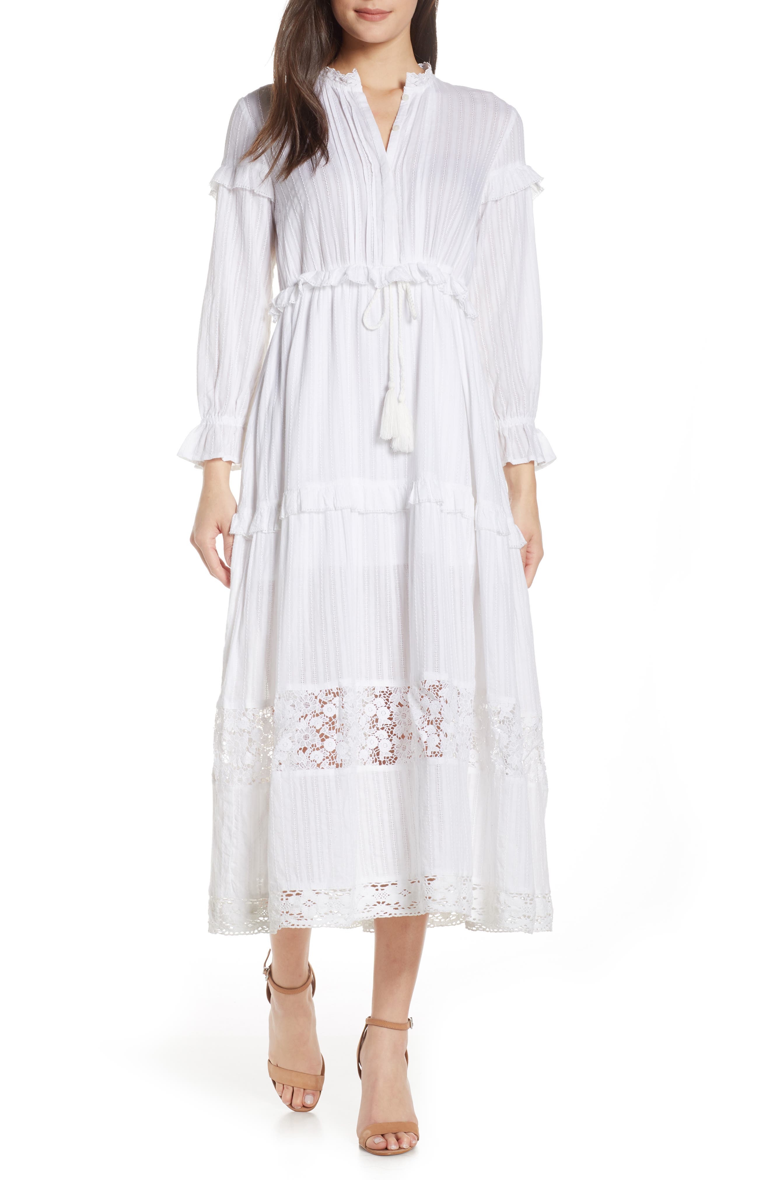 French Connection Coletta Ruffle Maxi Dress, White