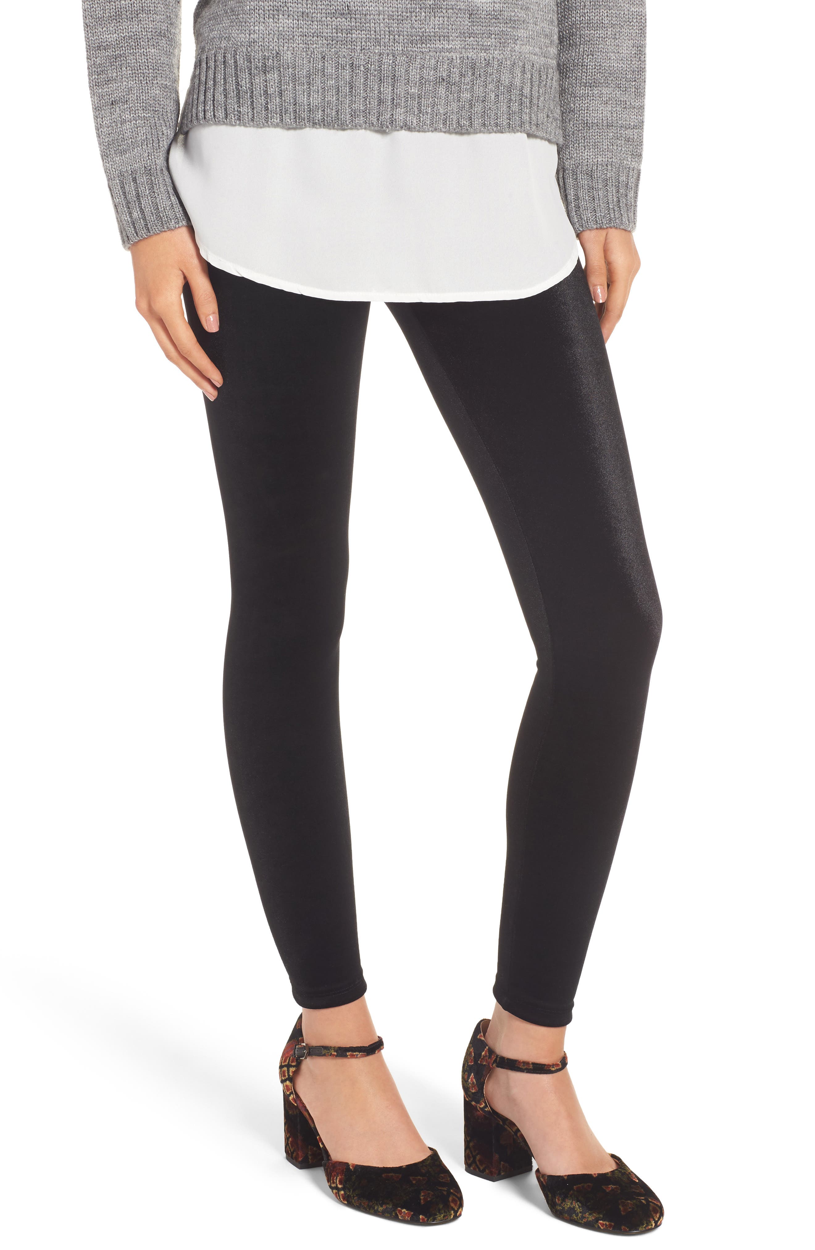 Commando Perfect Control Top Velvet Leggings, Black