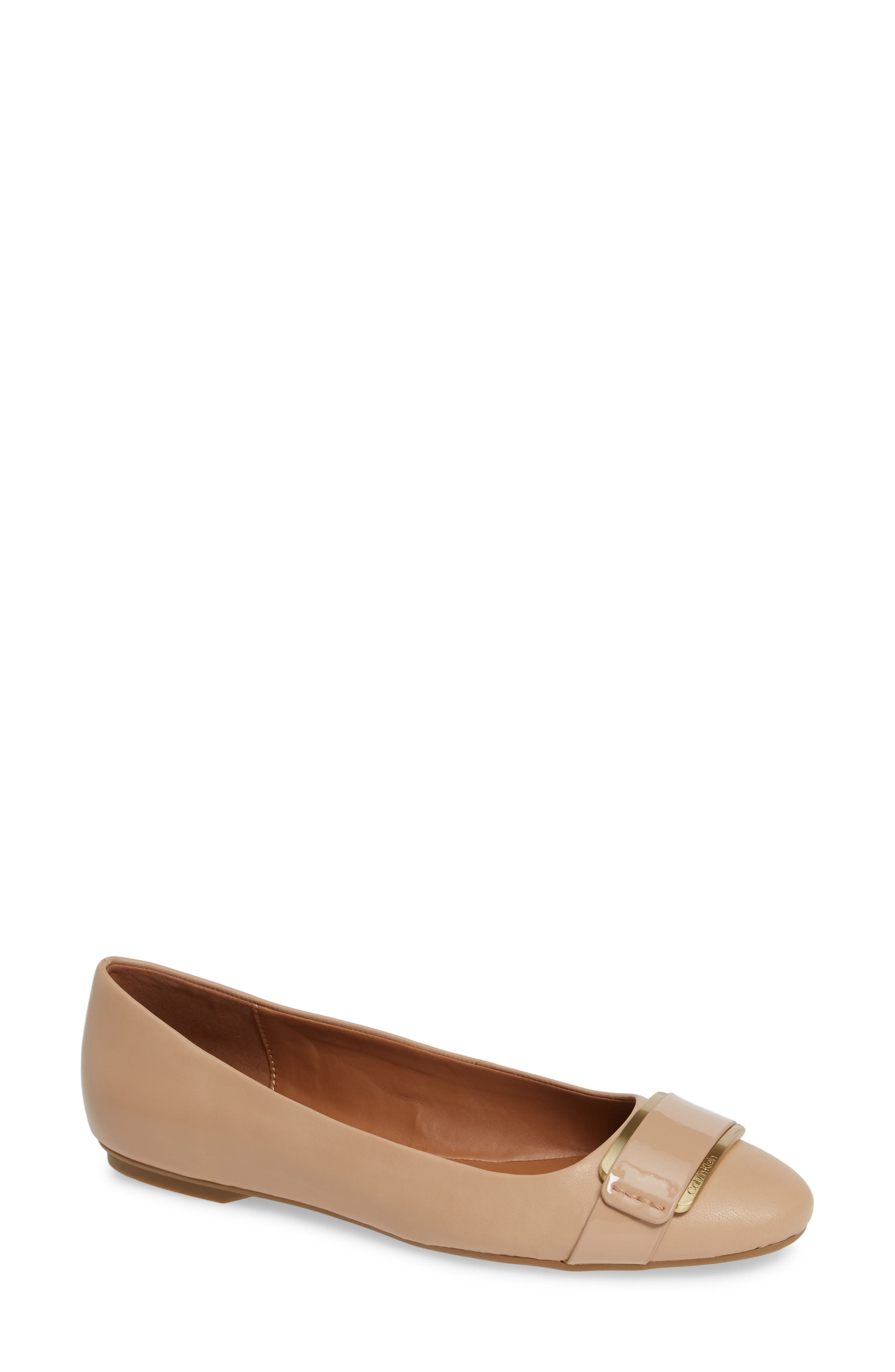 Calvin Klein Oneta Ballet Flat, Beige