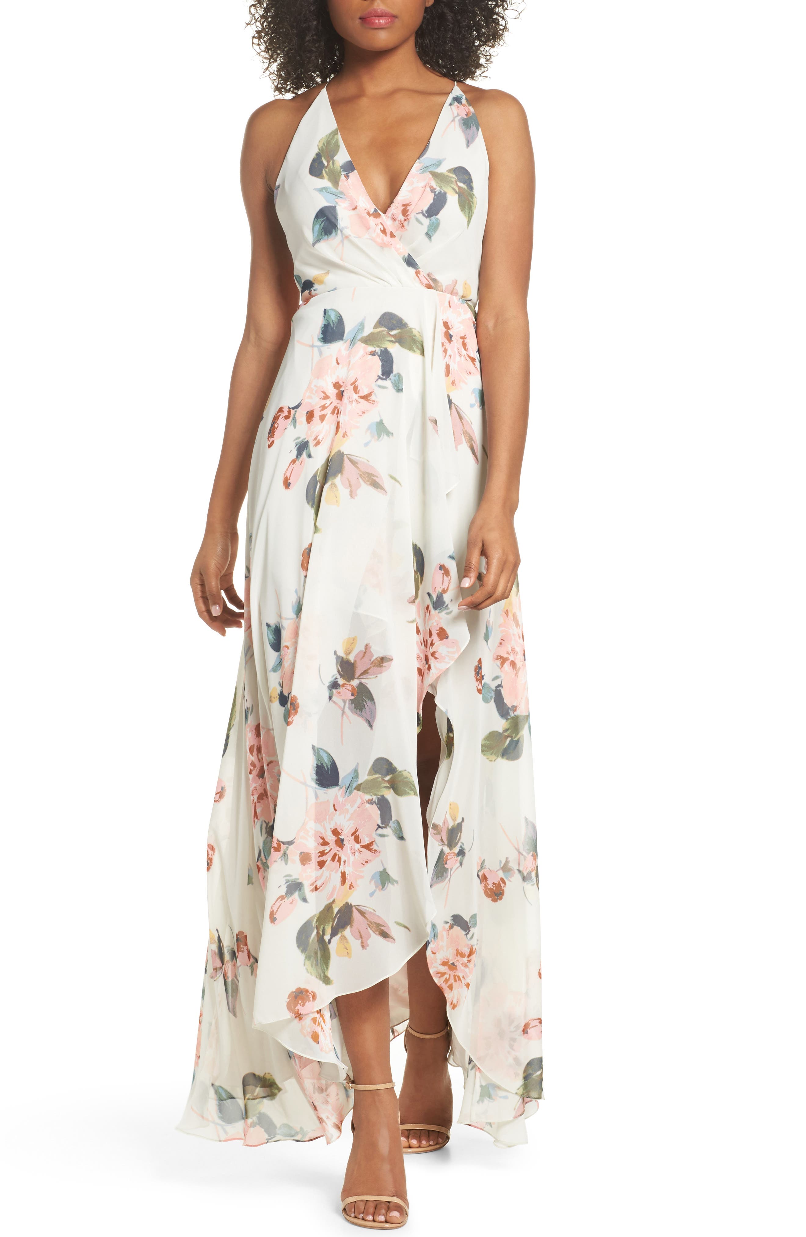 Jenny Yoo Farrah Halter Gown, Pink
