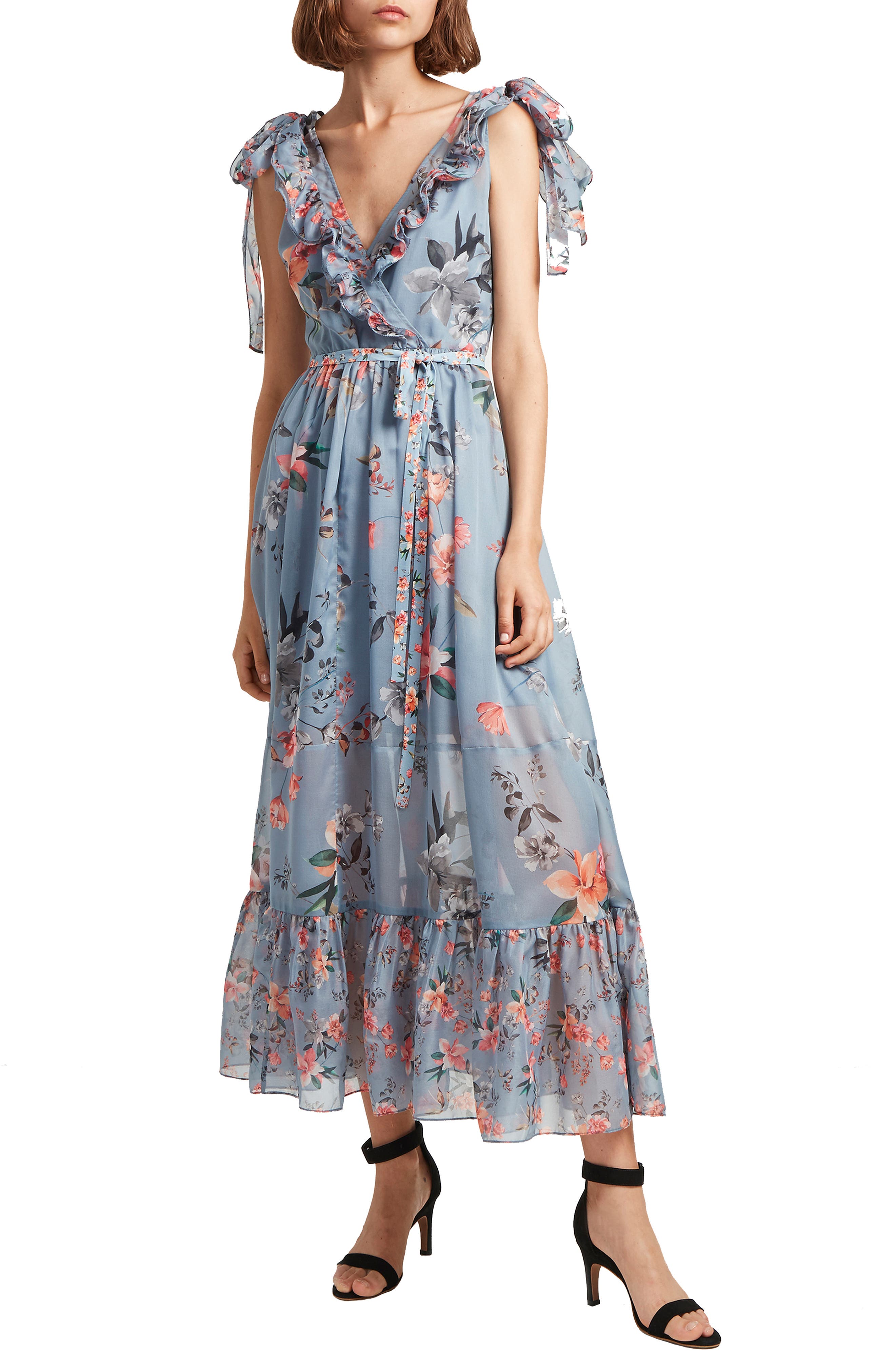French Connection Cecile Floral Print Maxi Dress, Blue