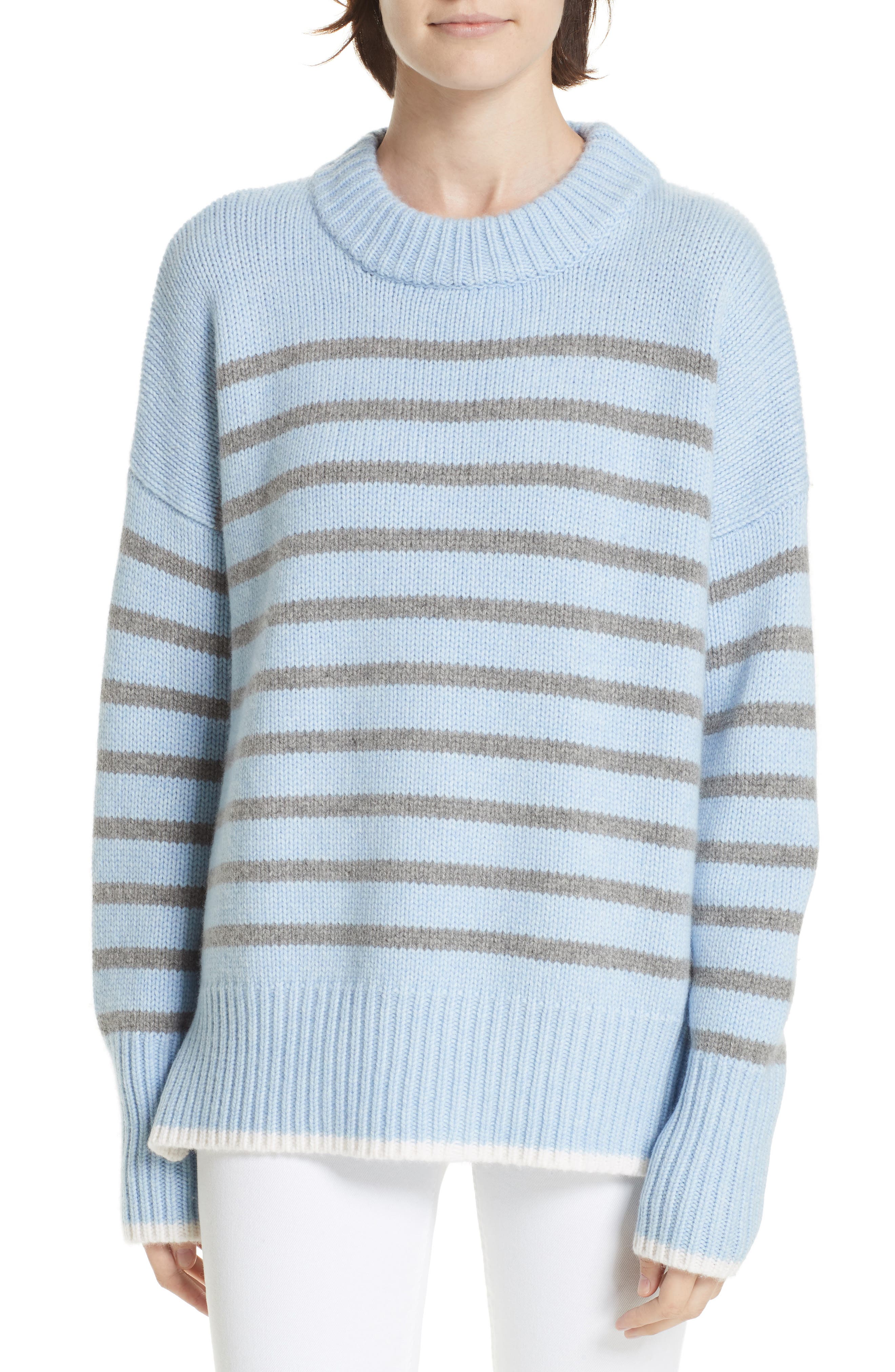 La Ligne Marin Stripe Cashmere & Wool Sweater, Blue