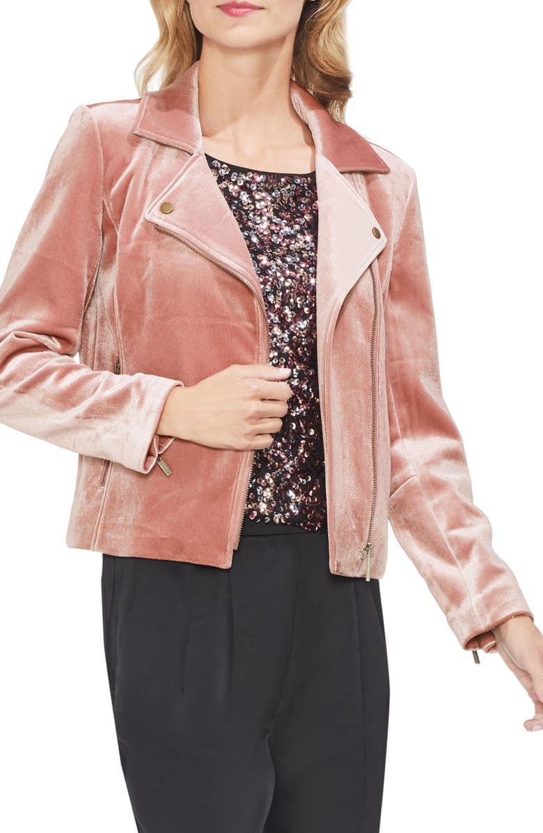 Velvet Scuba Moto Jacket,
Main,
color, PROSECCO