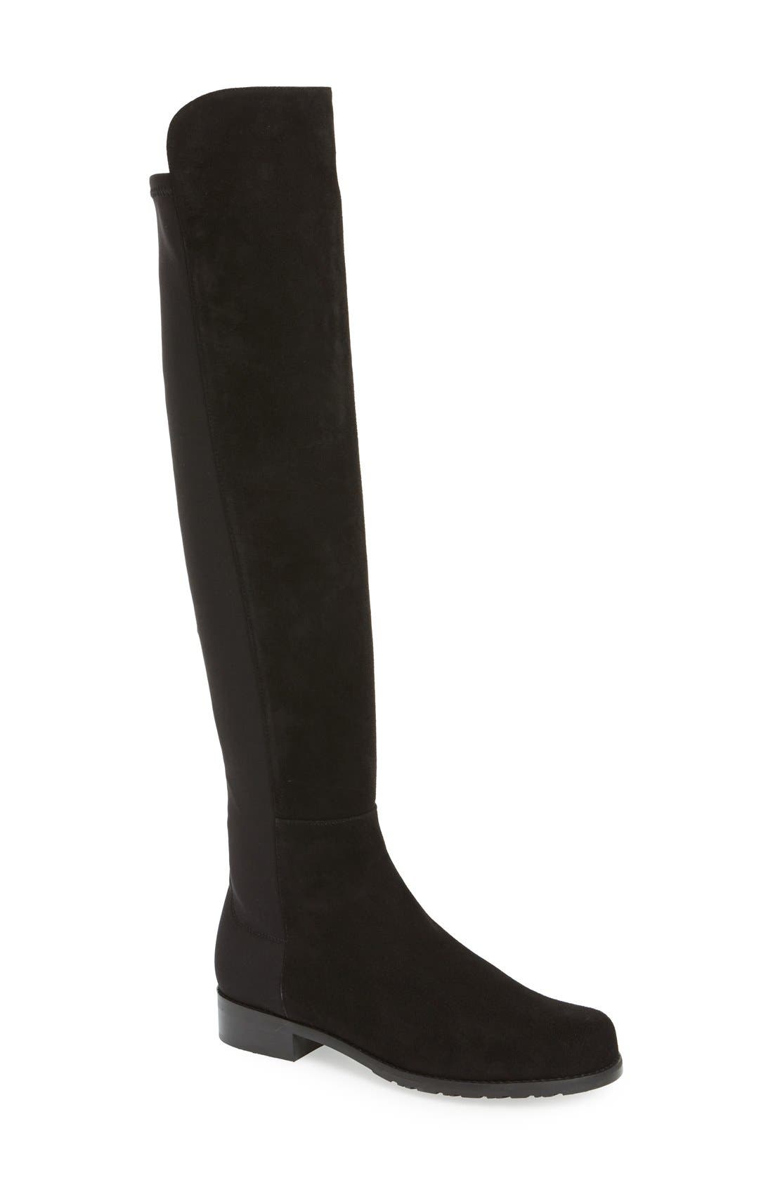 Stuart Weitzman 5050 Over The Knee Leather Boot- Black