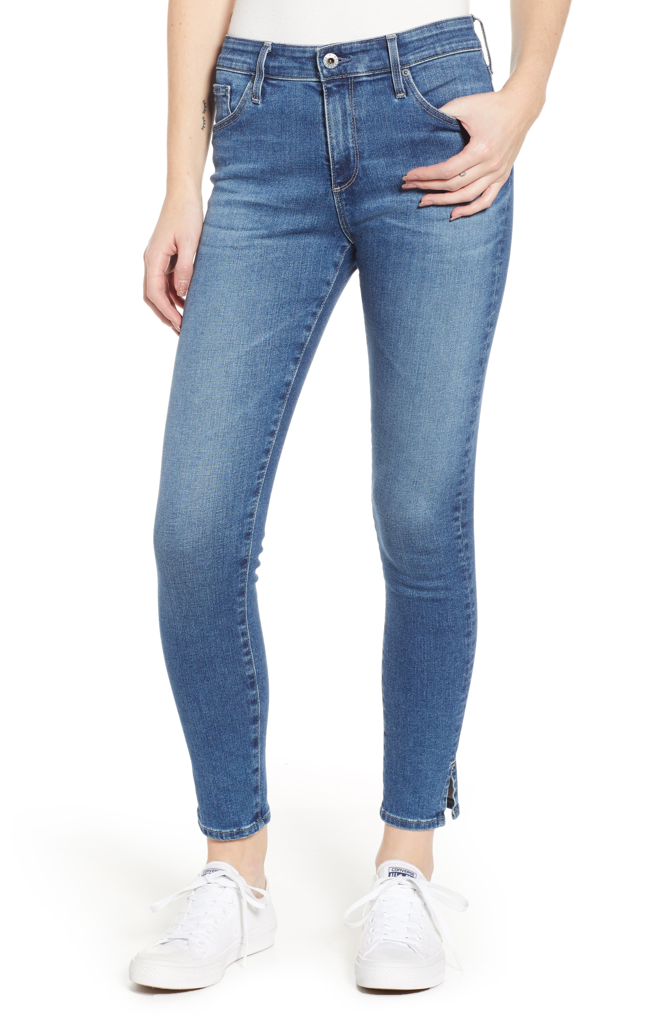 Ag Jeans FARRAH HIGH WAIST SPLIT HEM SKINNY JEANS