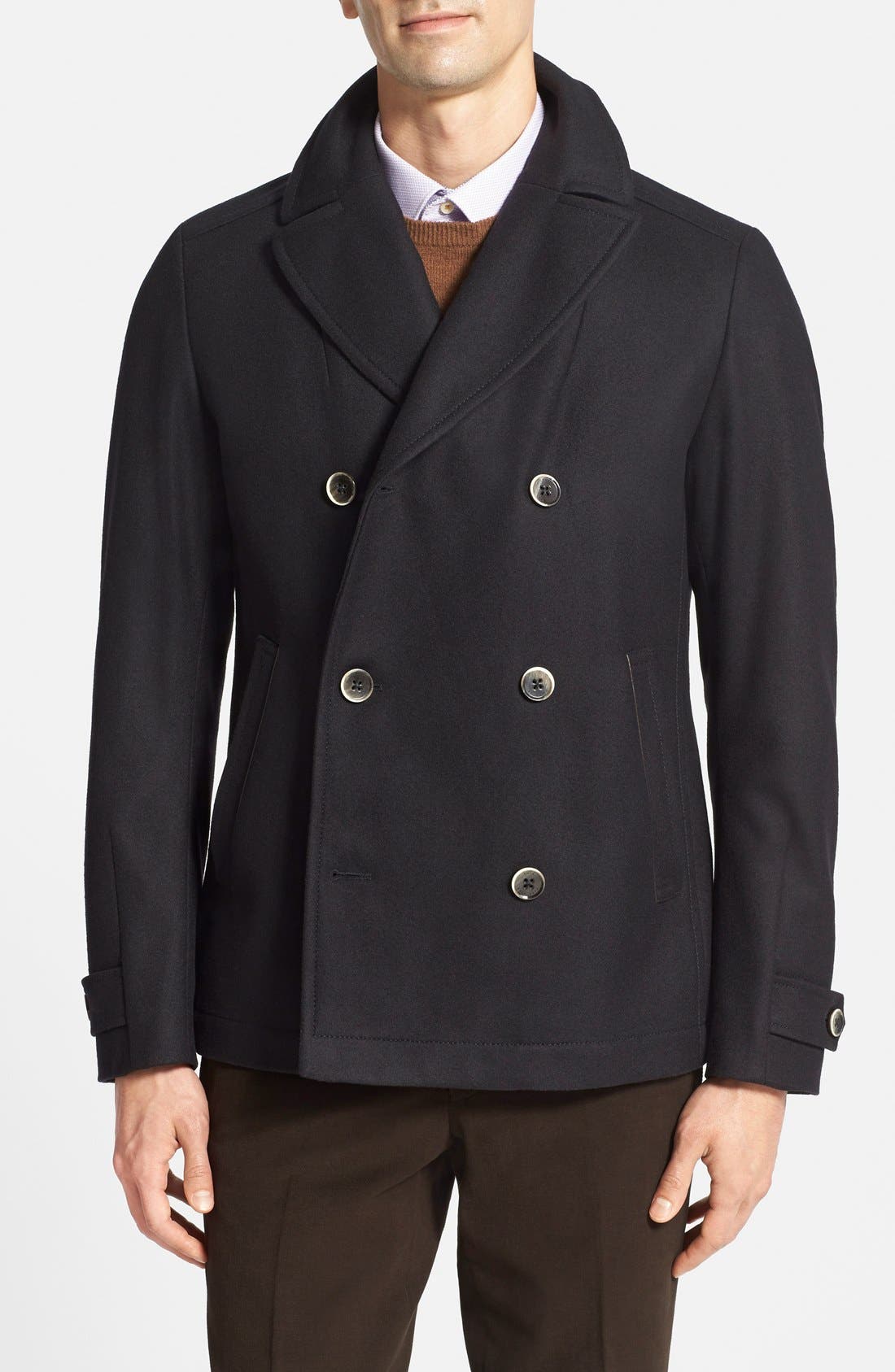 BOSS HUGO BOSS 'Camio' Double Breasted Peacoat Nordstrom