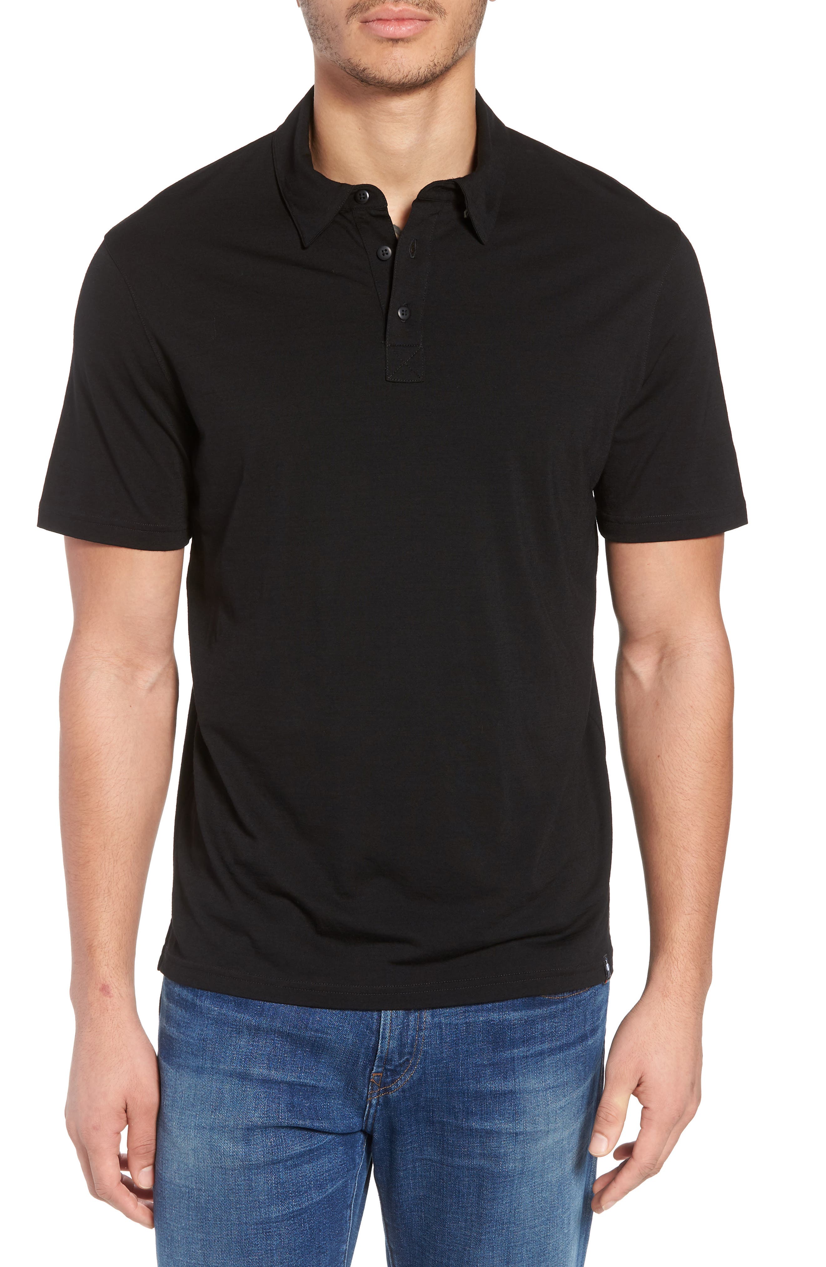 Smartwool Merino 150 Wool Blend Polo Shirt, Black
