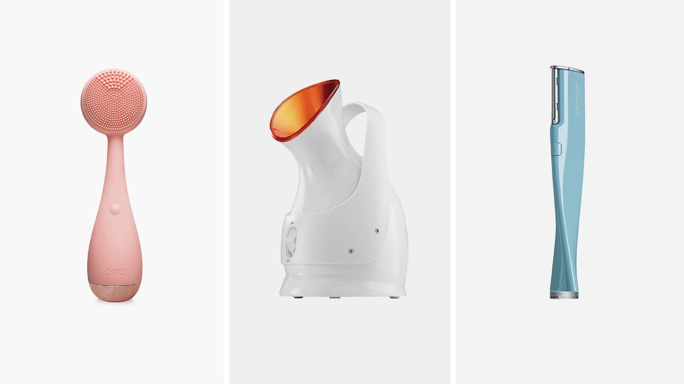 An ultrasonic cleanser, facial steamer and hair-removal tool.