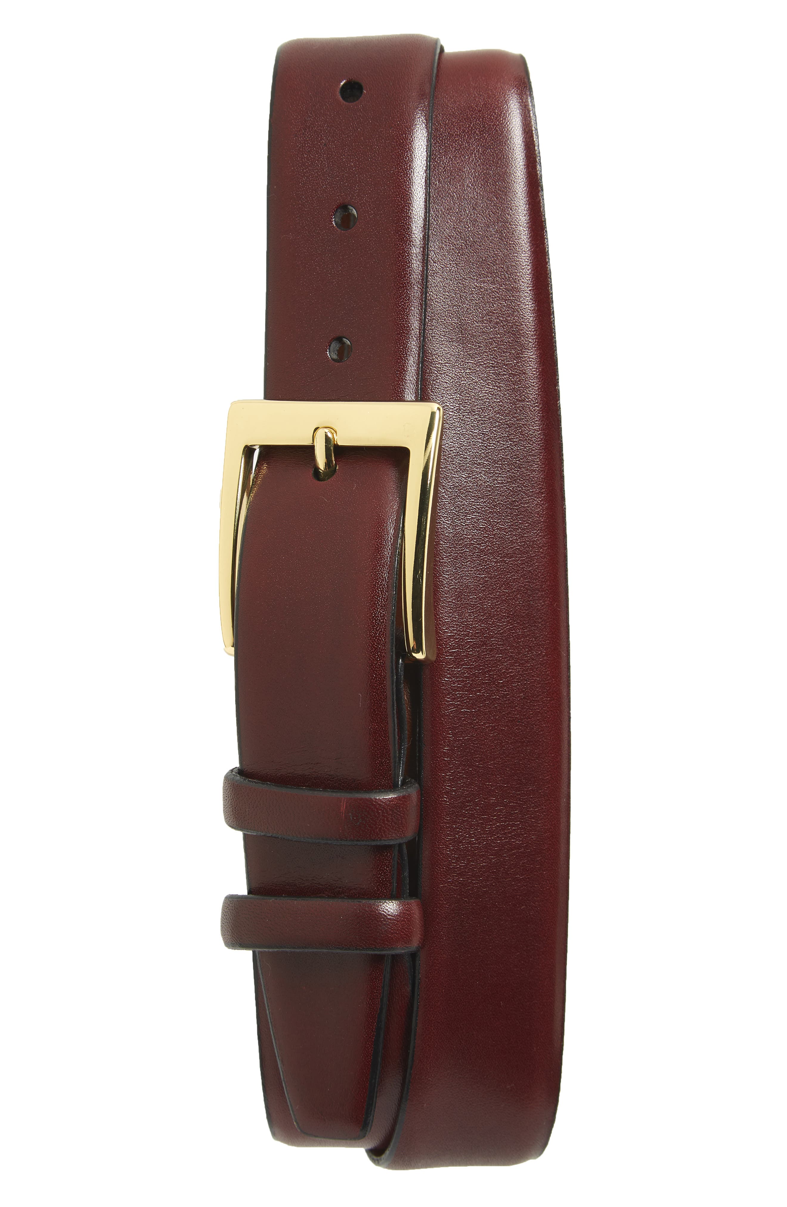 Torino Belts Double Buckle Leather Belt, Cordovan