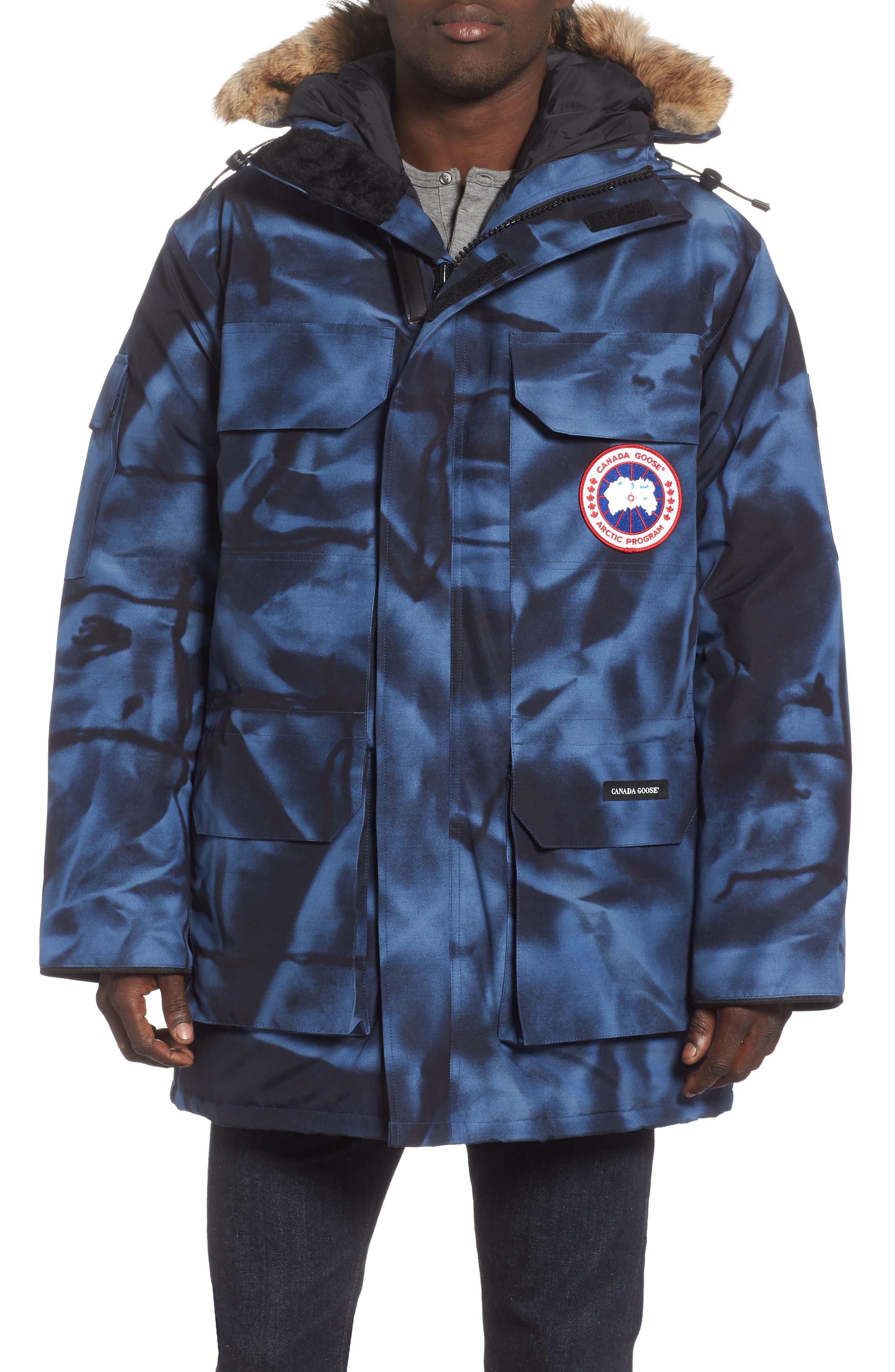 Canada Goose Pbi Expedition Regular Fit Down Parka With Genuine Coyote Fur Trim, Blue