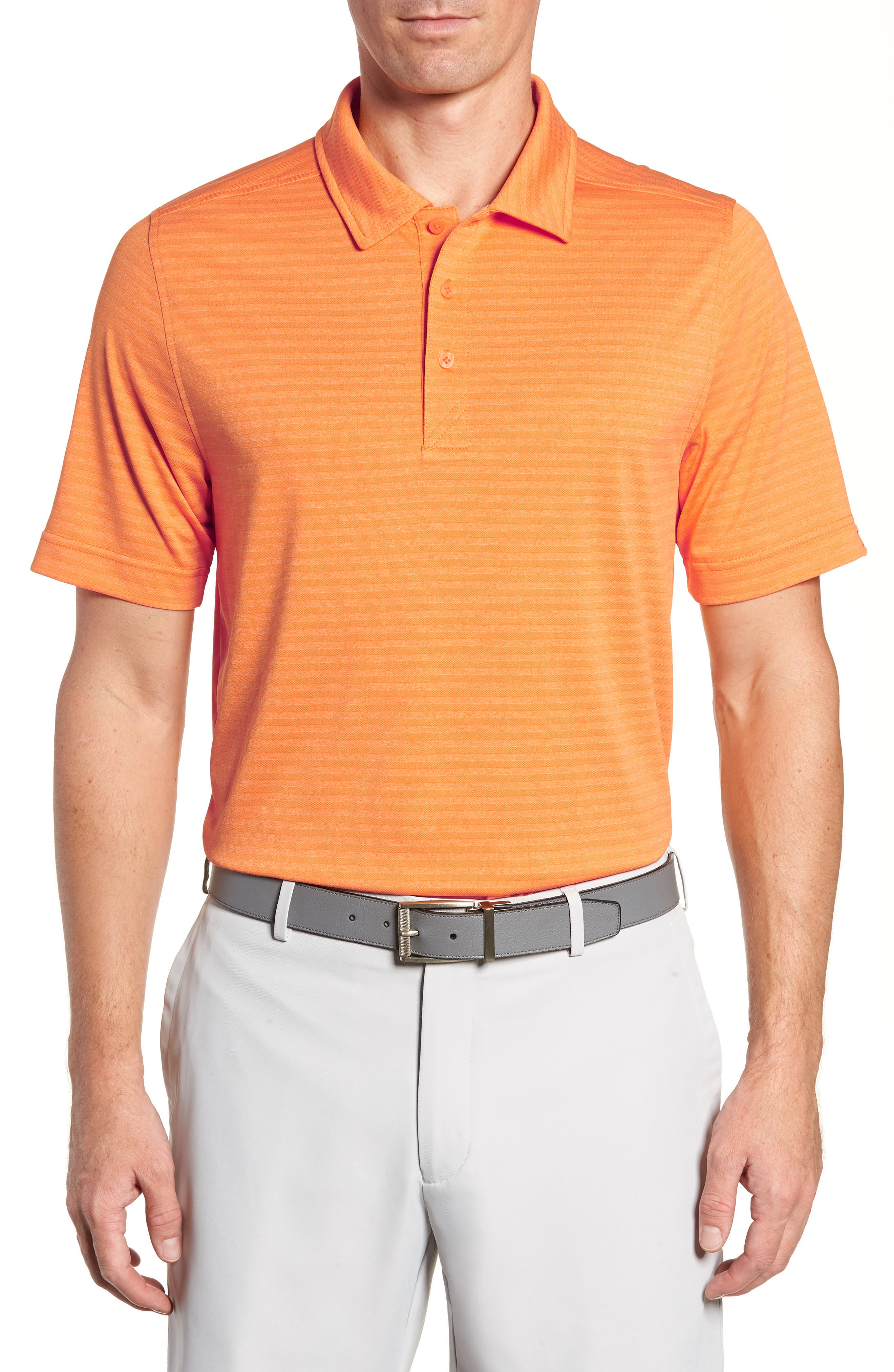 Cutter & Buck Cascade Melange Stripe Polo, Black