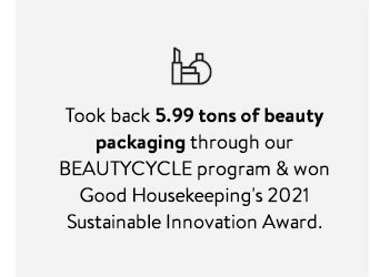 Took back 5.99 tons of beauty packaging in our BEAUTYCYCLE program.