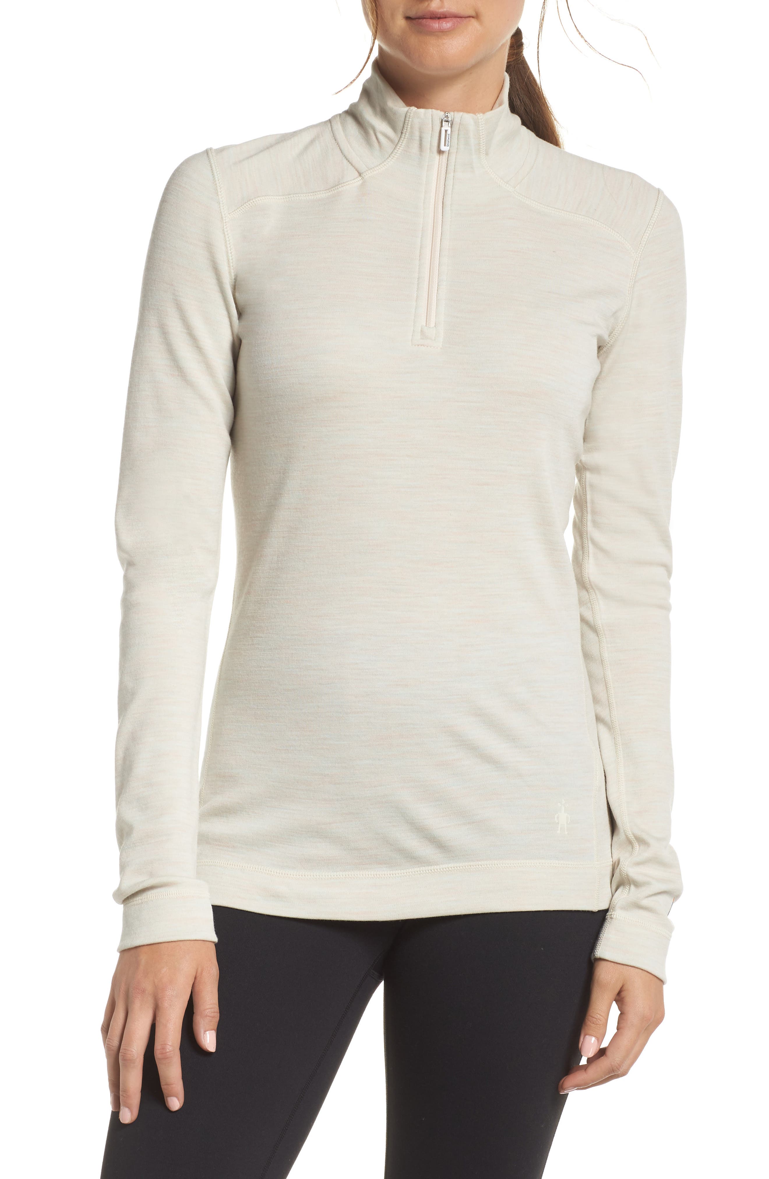 Smartwool Merino 250 Base Layer Quarter Zip Pullover, Beige