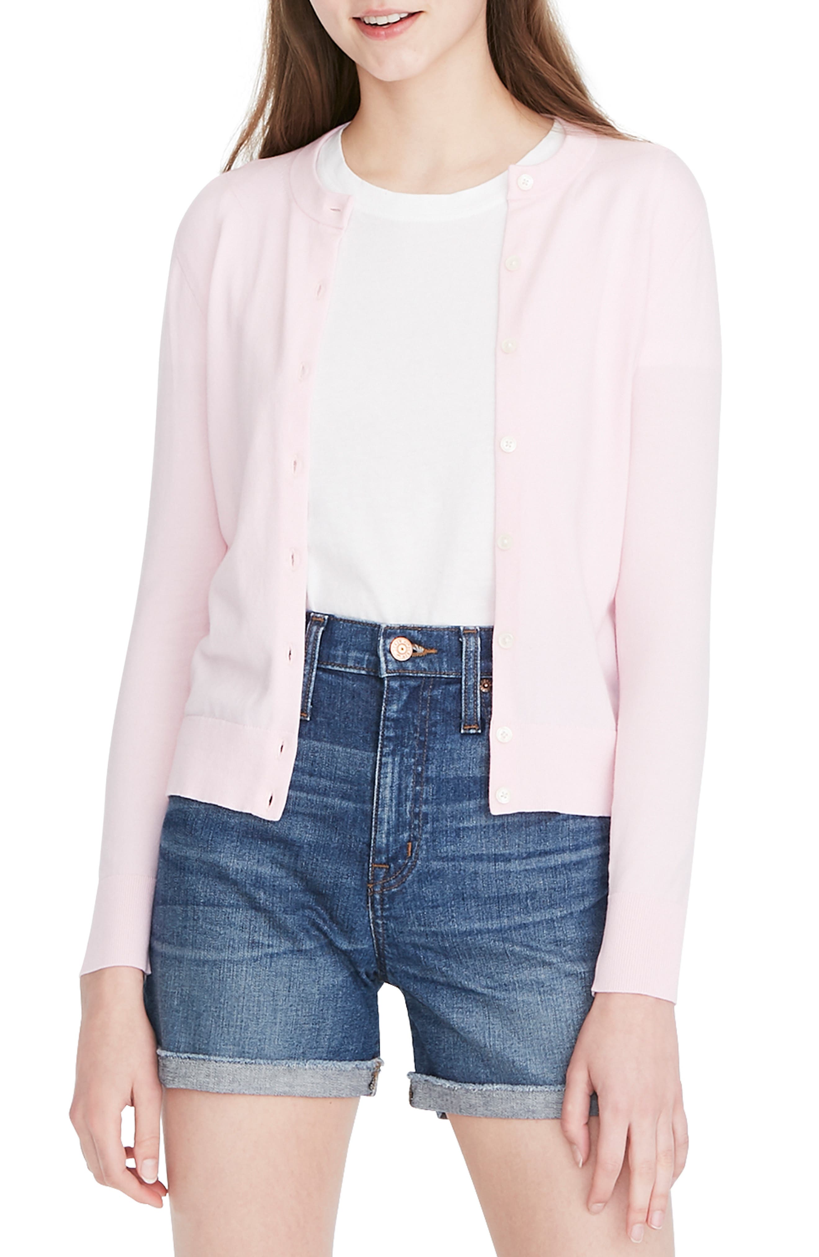 J.crew Jackie Cotton Blend Cardigan, Pink
