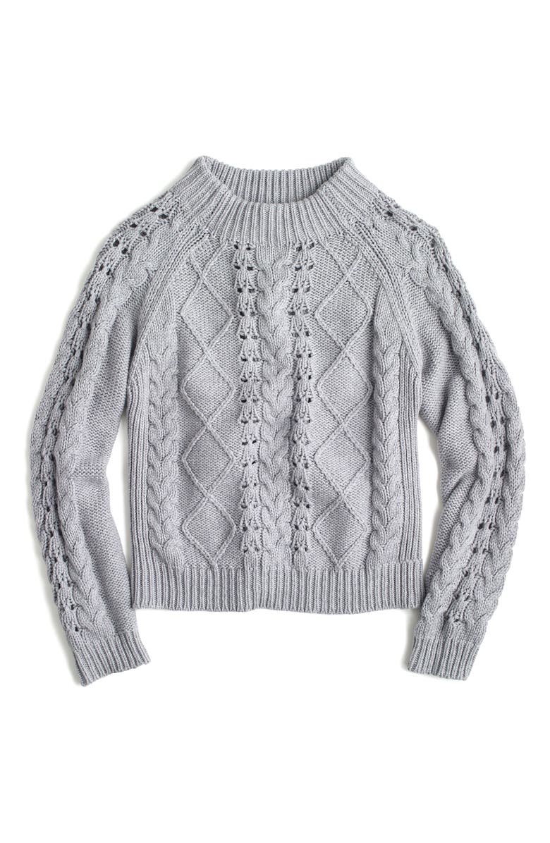 J.Crew Cable Knit Mock Neck Sweater | Nordstrom