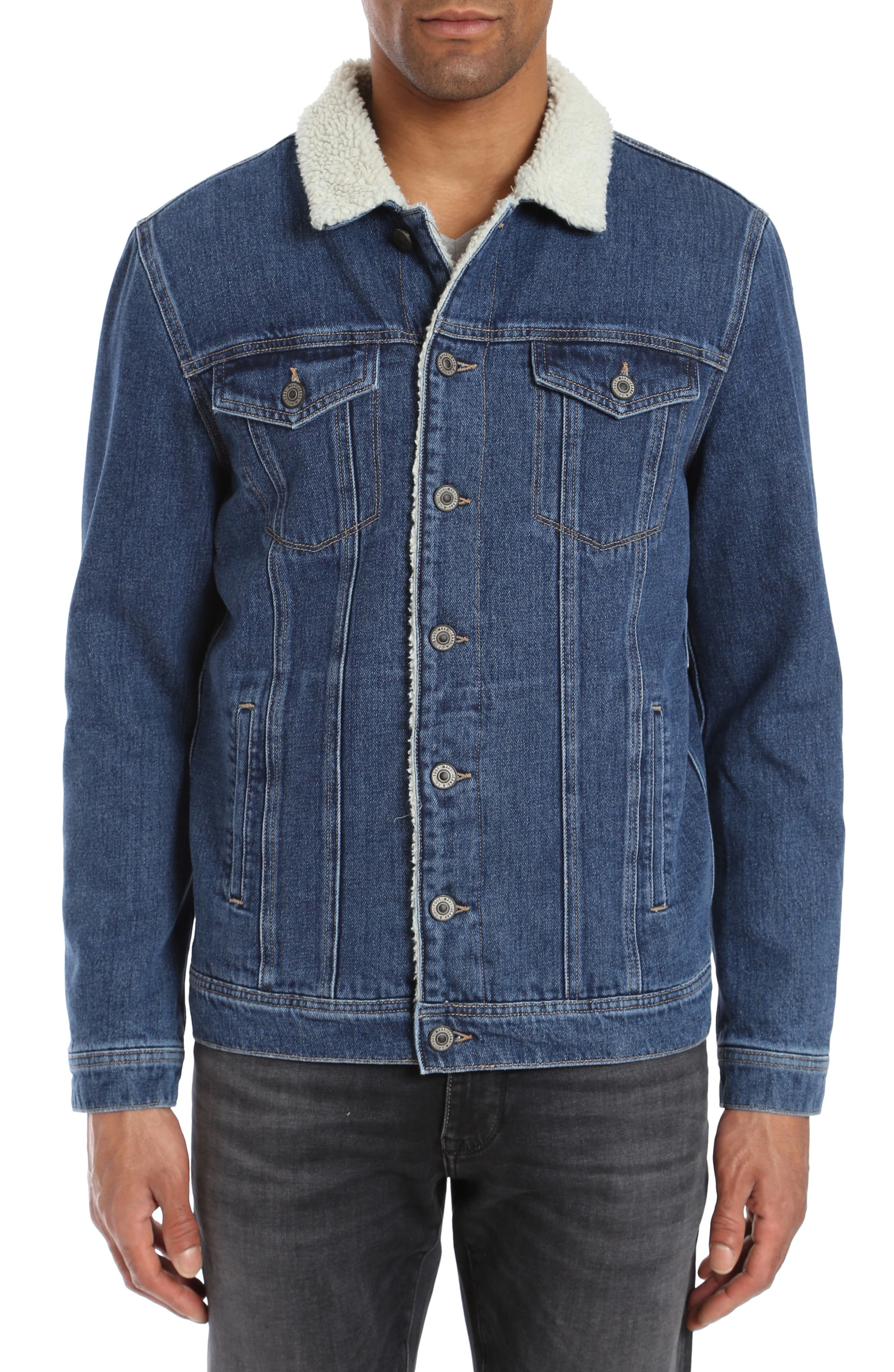 Mavi Jeans Frank Fleece Lined Denim Jacket, Blue