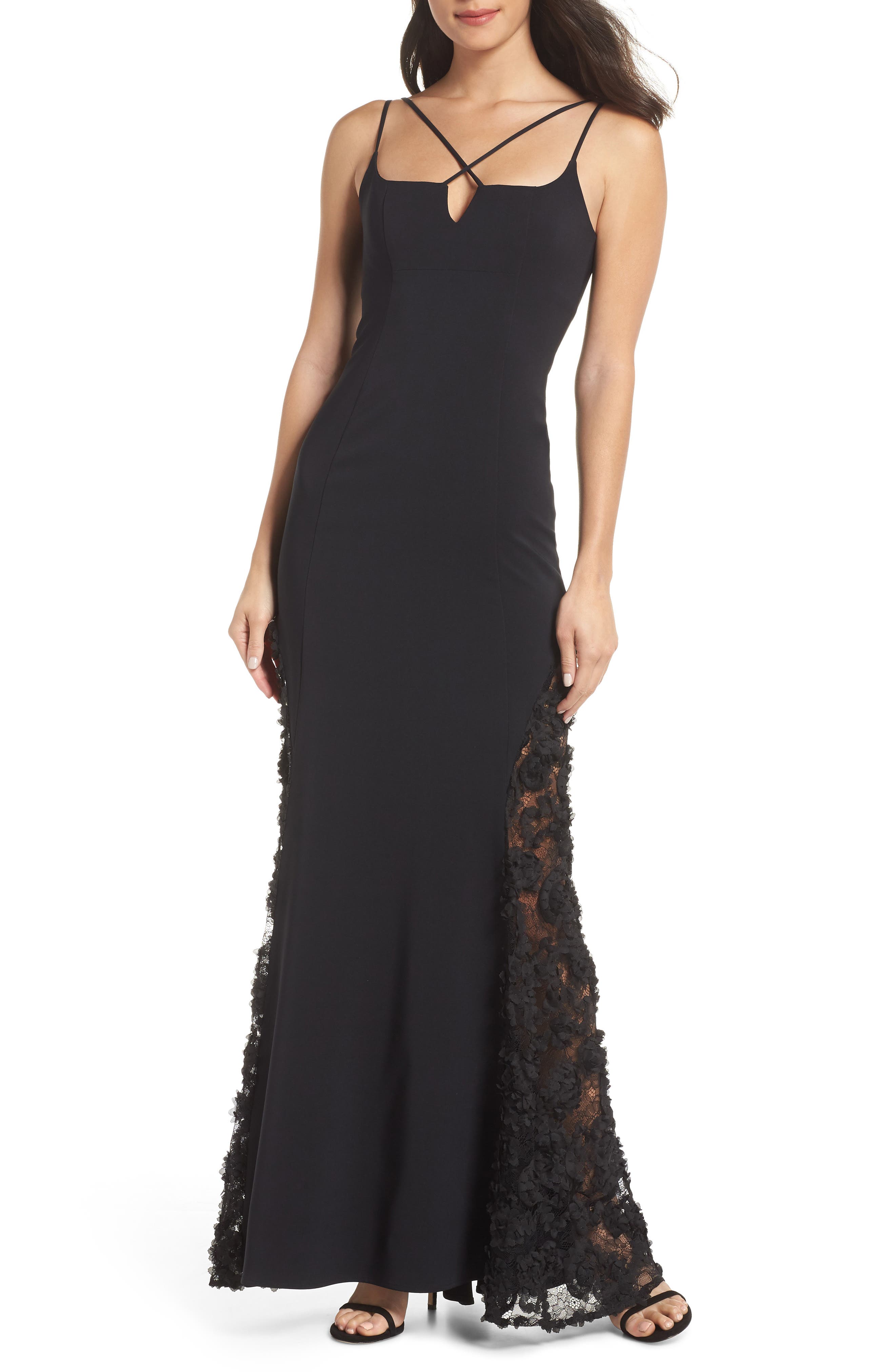 Maria Bianca Nero Mckenna Strappy Gown, Black