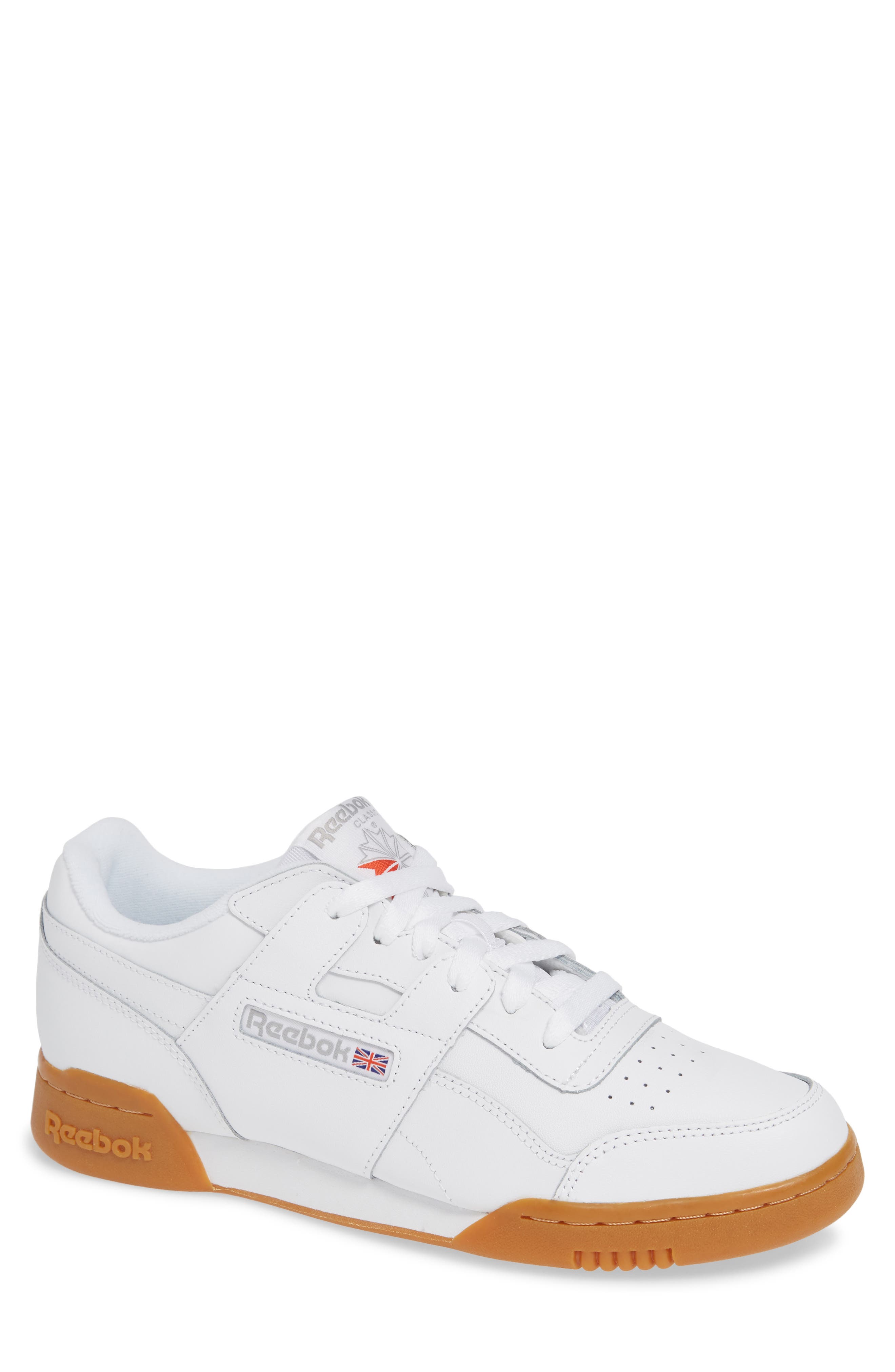 UPC 191036655491 product image for Men's Reebok Workout Plus Sneaker, Size 11 M - White | upcitemdb.com