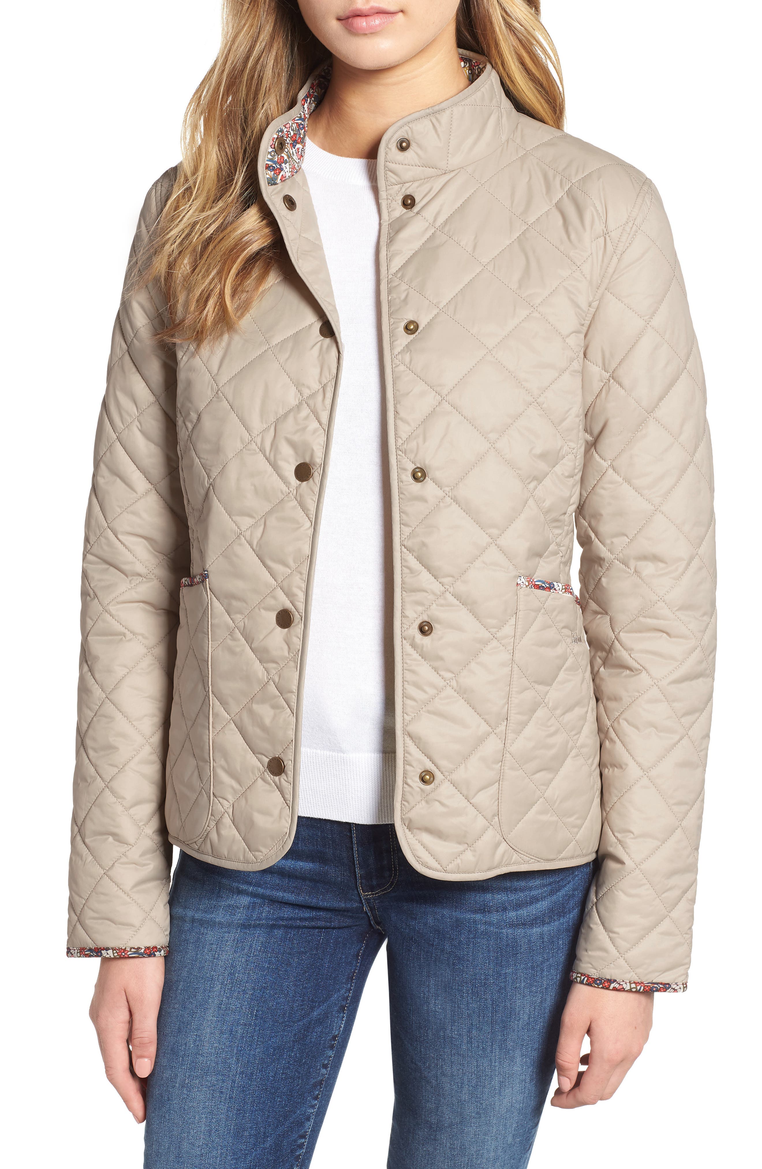 Barbour X Liberty Evelyn Quilted Jacket, US / 14 UK - Beige