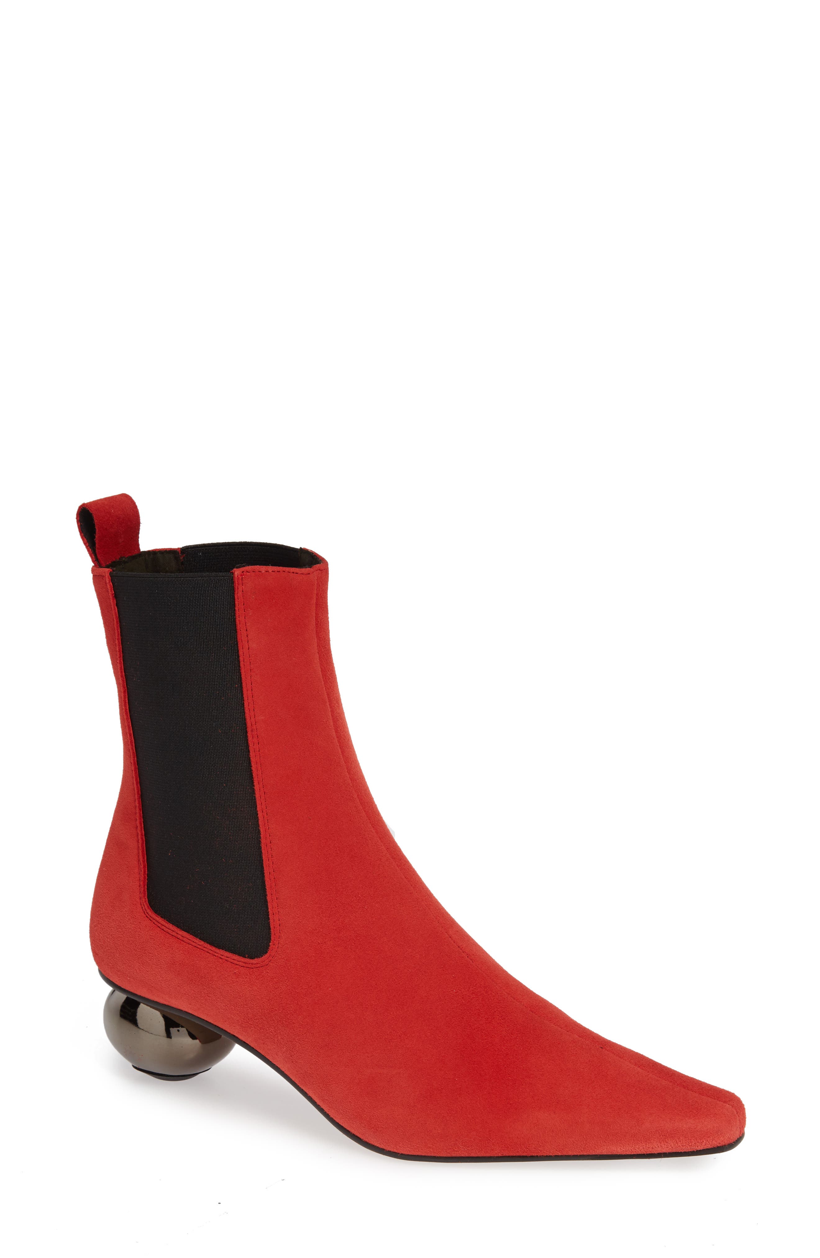 Topshop Magician Sculpt Heel Ankle Bootie- Red