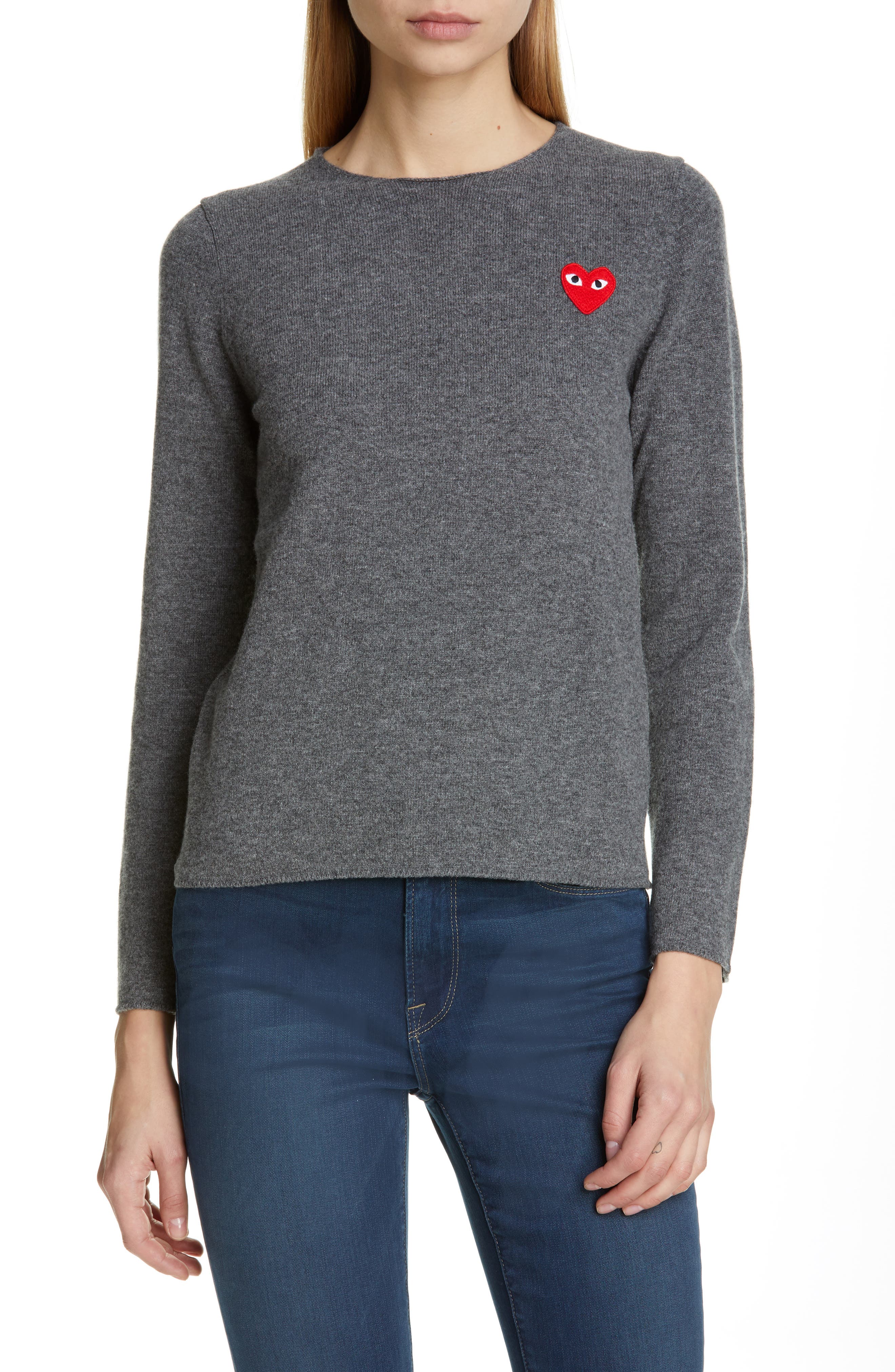 Comme Des Garcons Play Wool Sweater, Grey