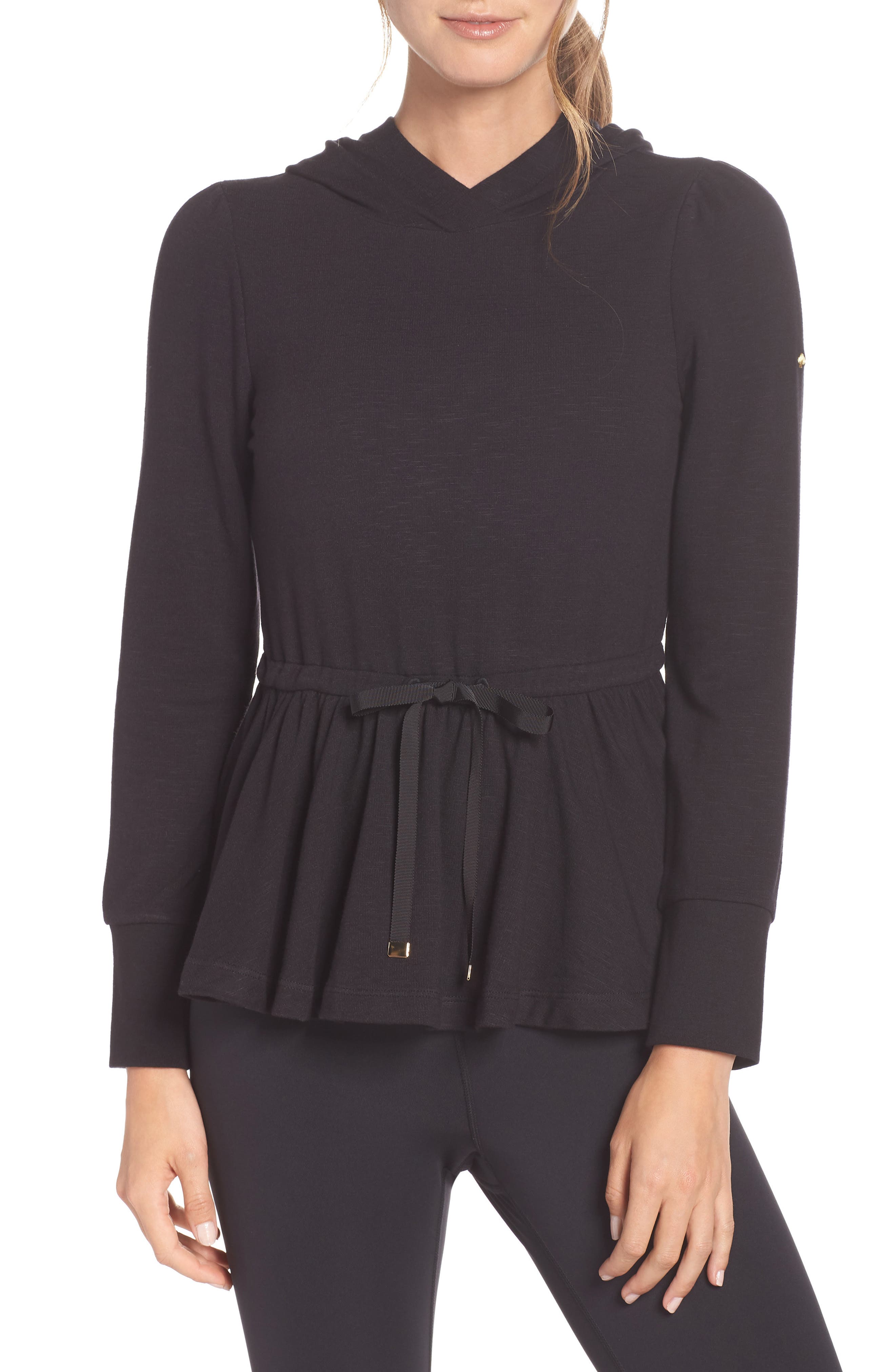 Kate Spade New York Ruffle Hoodie, Black
