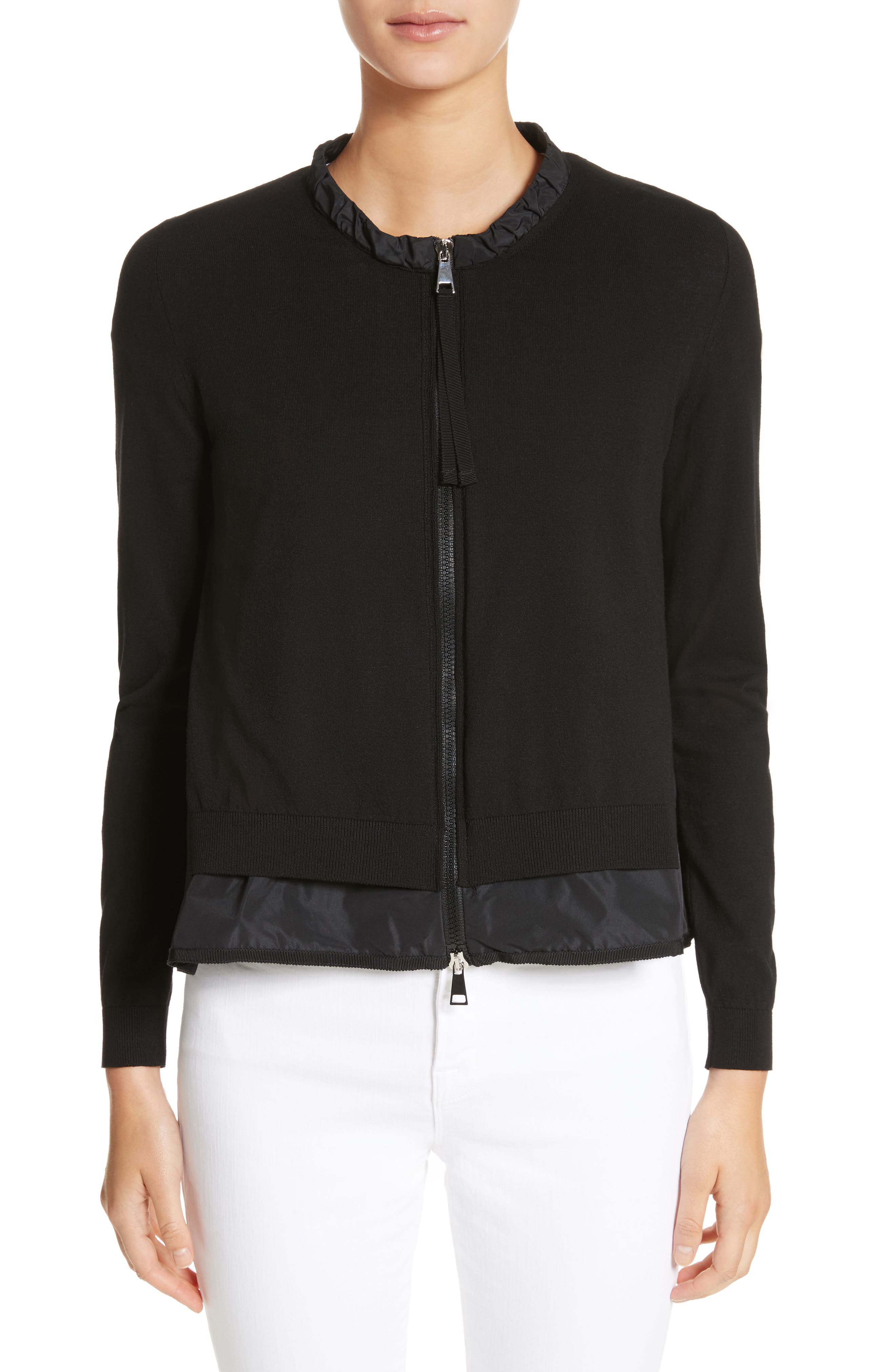 Moncler Maglia Tricot Cardigan, Black