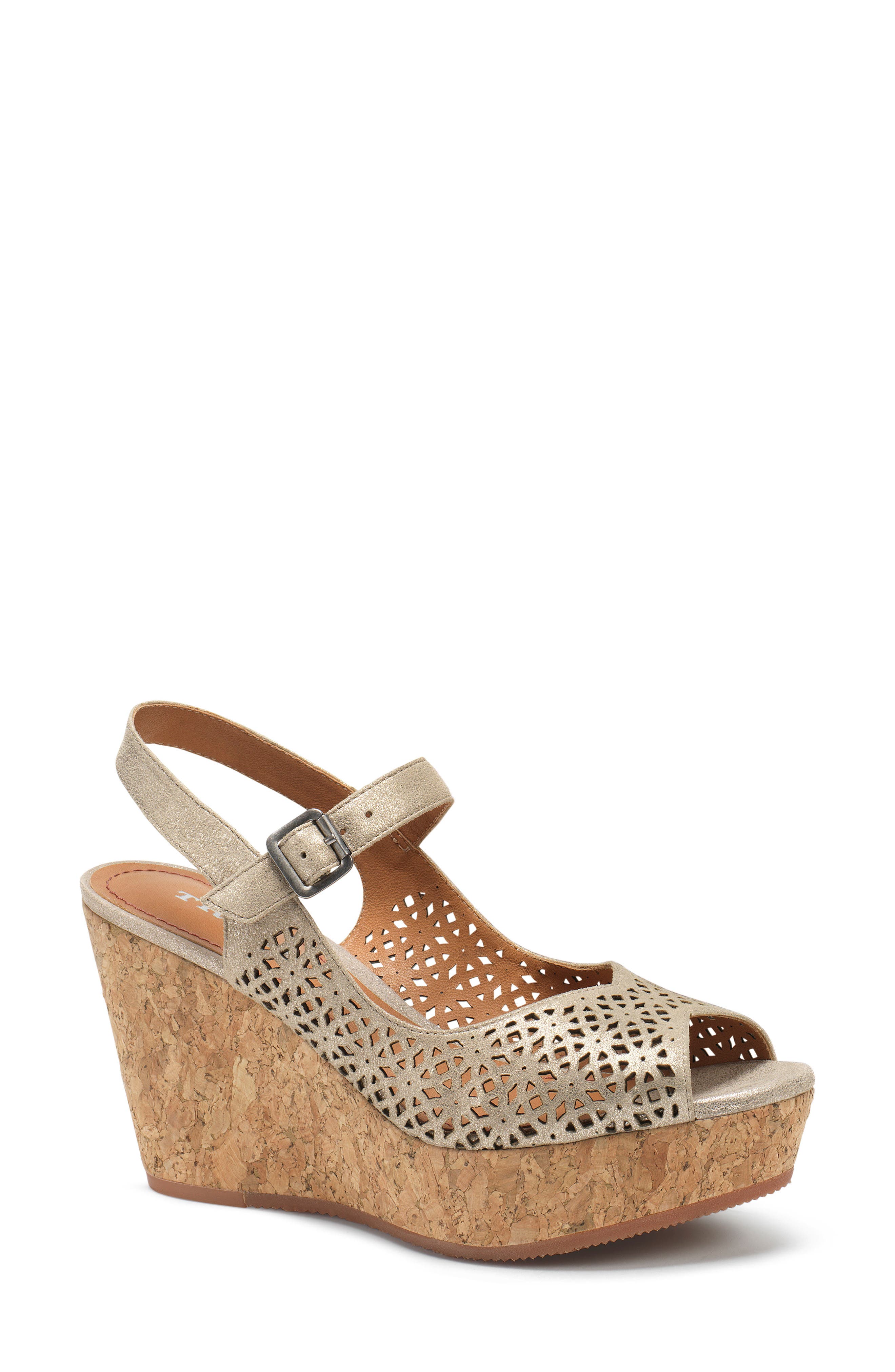Trask Pattie Wedge Sandal, White