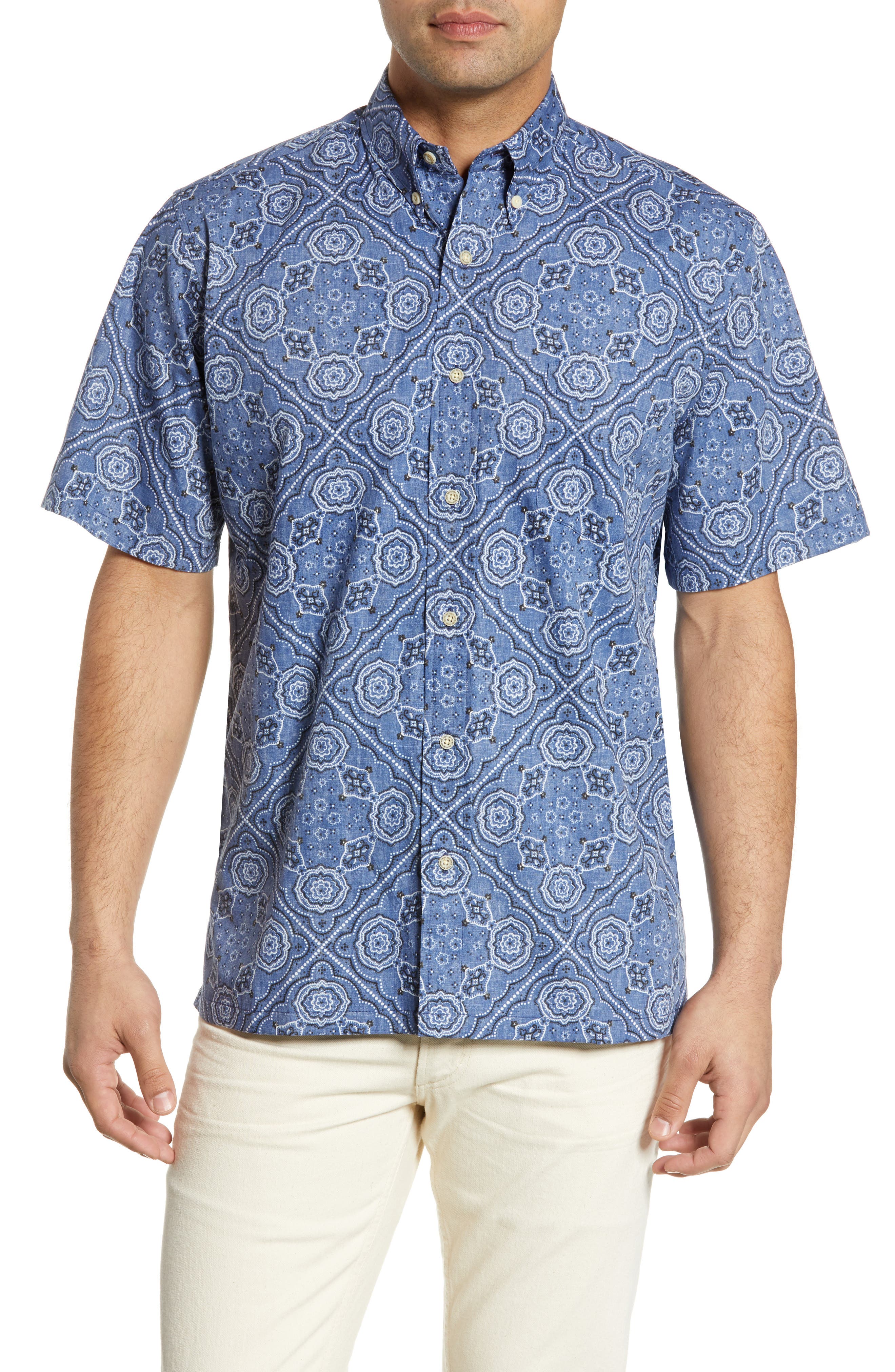 Reyn Spooner Kaimana Bandana Classic Fit Sport Shirt, Blue