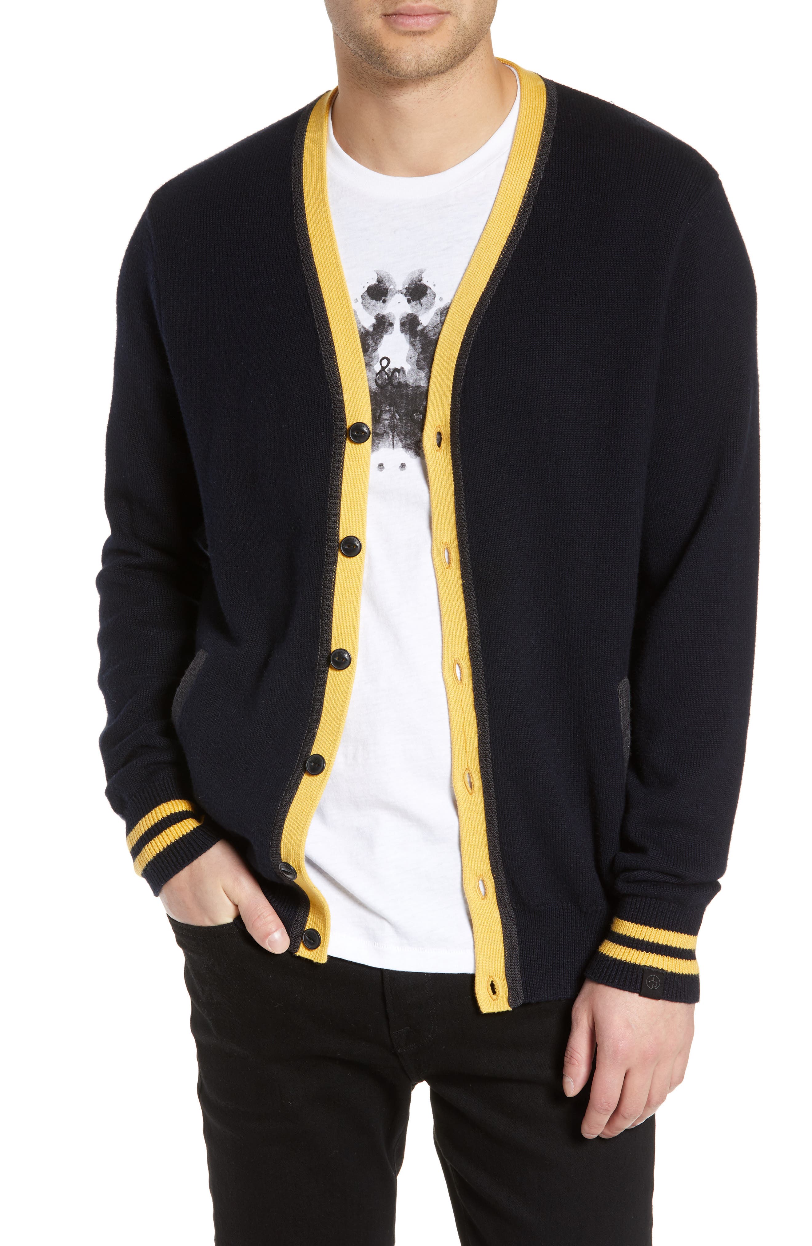 Rag & Bone Stockton Slim Fit Cardigan, Blue
