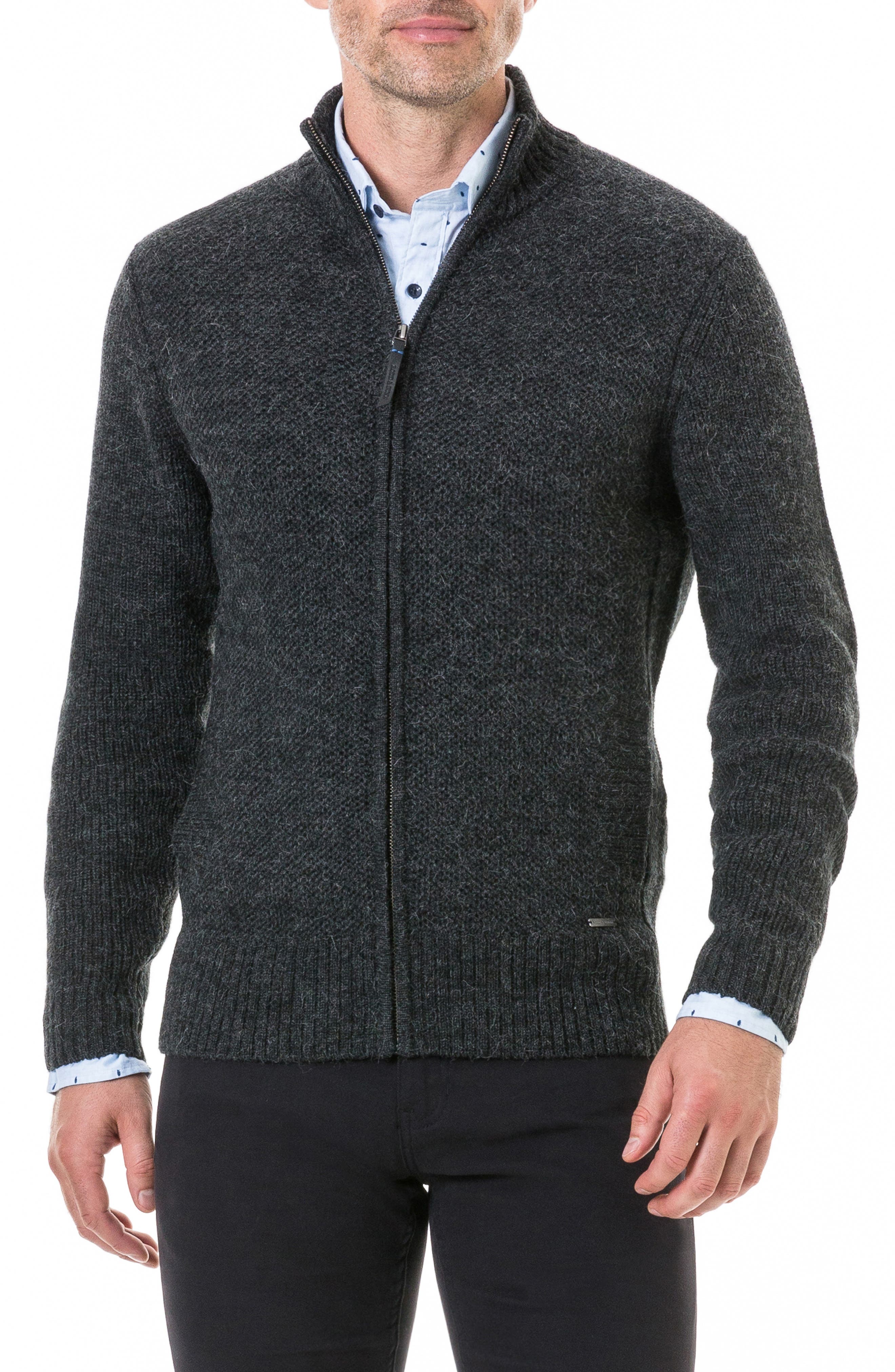 Rodd & Gunn Bendrose Wool Blend Zip Cardigan, Grey