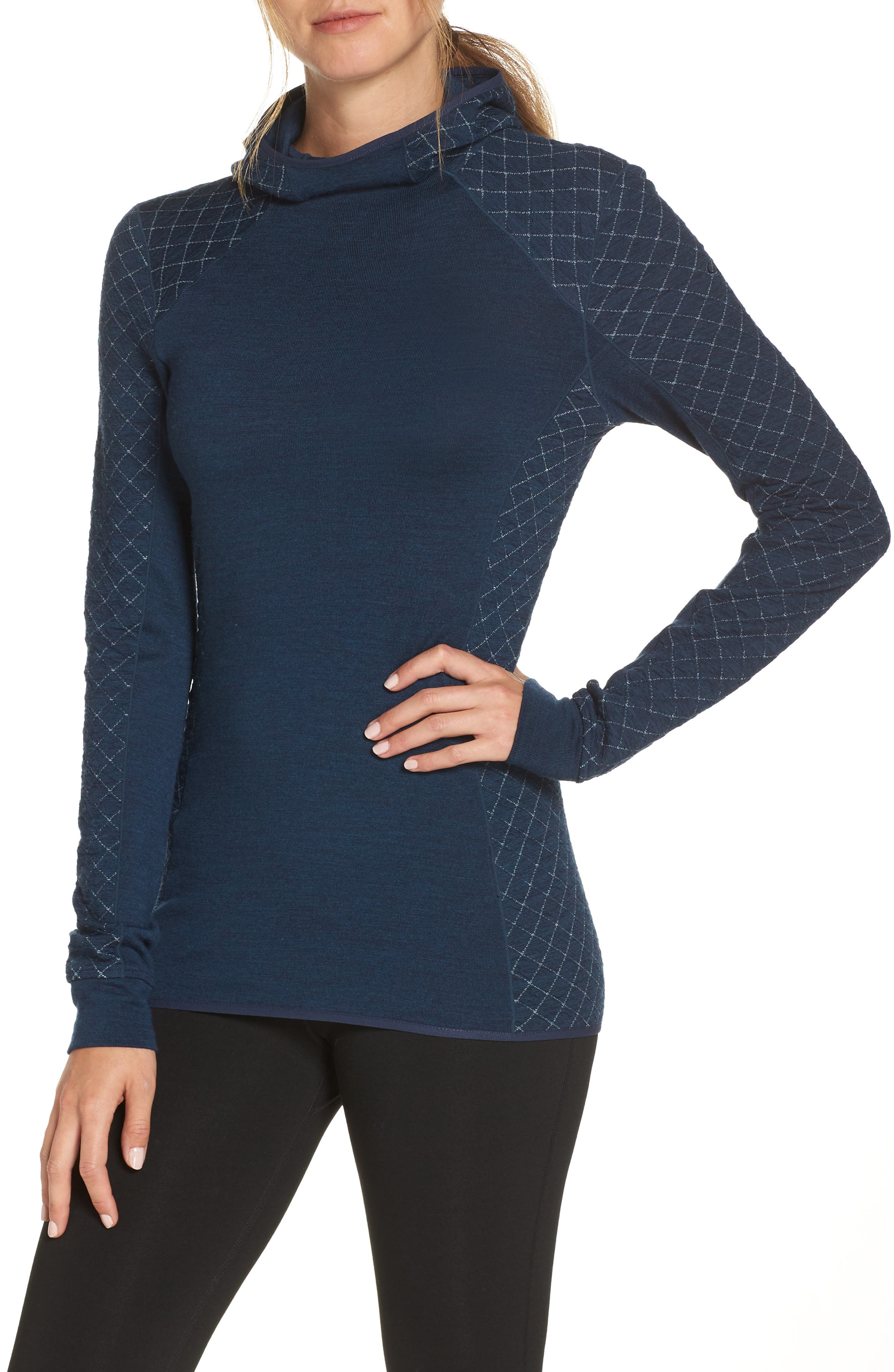 Affinity Thermo Hooded Pullover,
 Main,
 color, ECLIPSE HEATHER