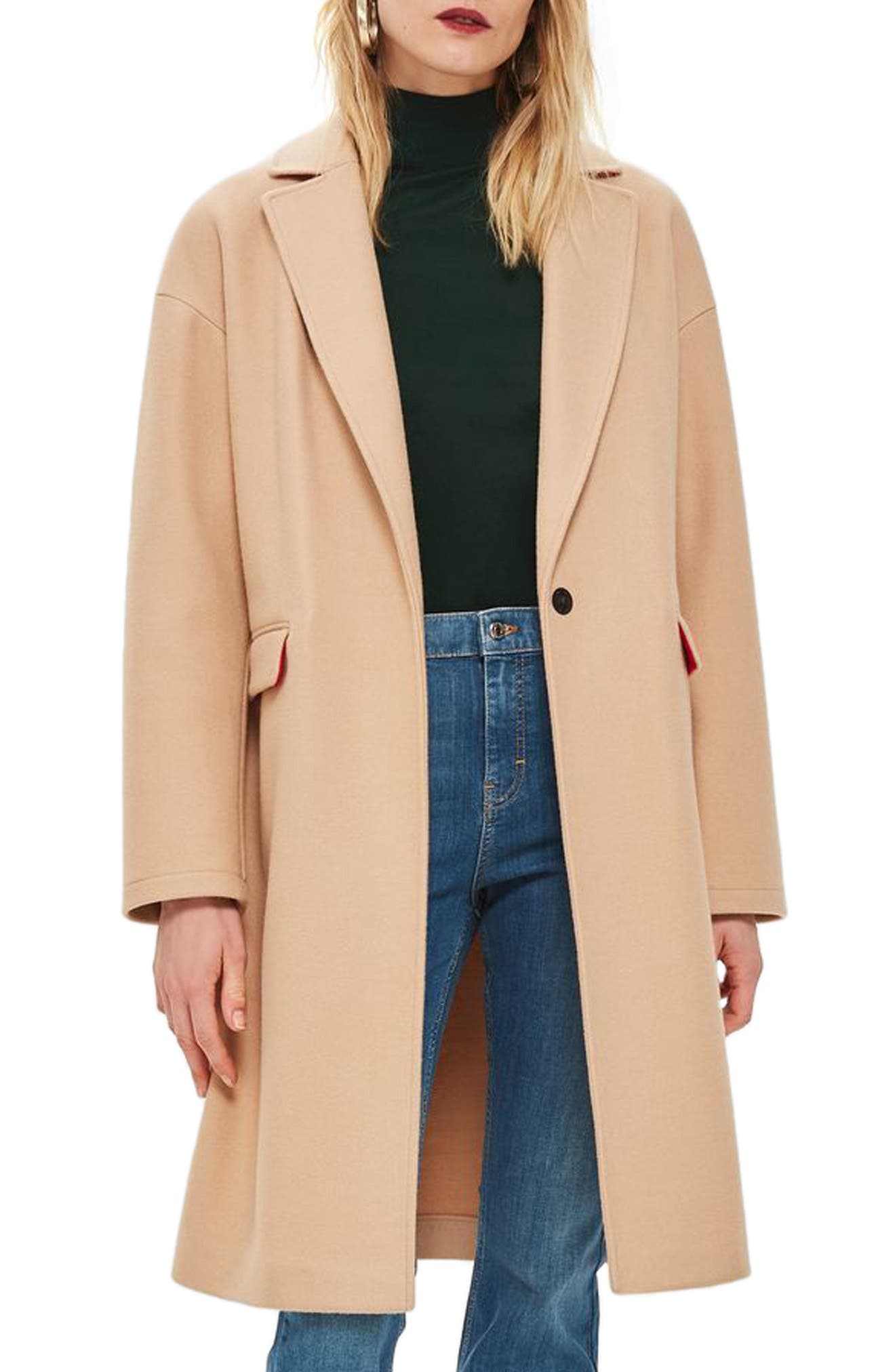 Topshop Lily Knit Back Midi Coat | Nordstrom