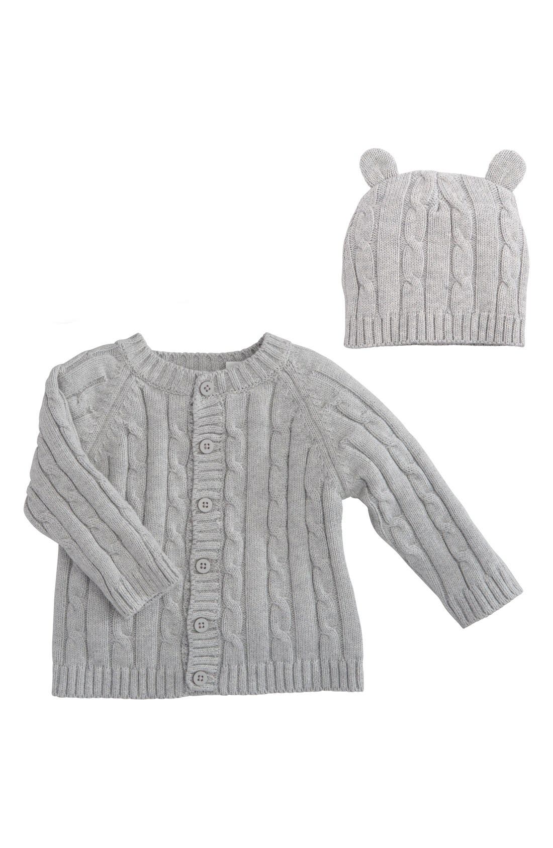 Elegant Baby Cable Knit Sweater & Hat Set (Baby) Nordstrom