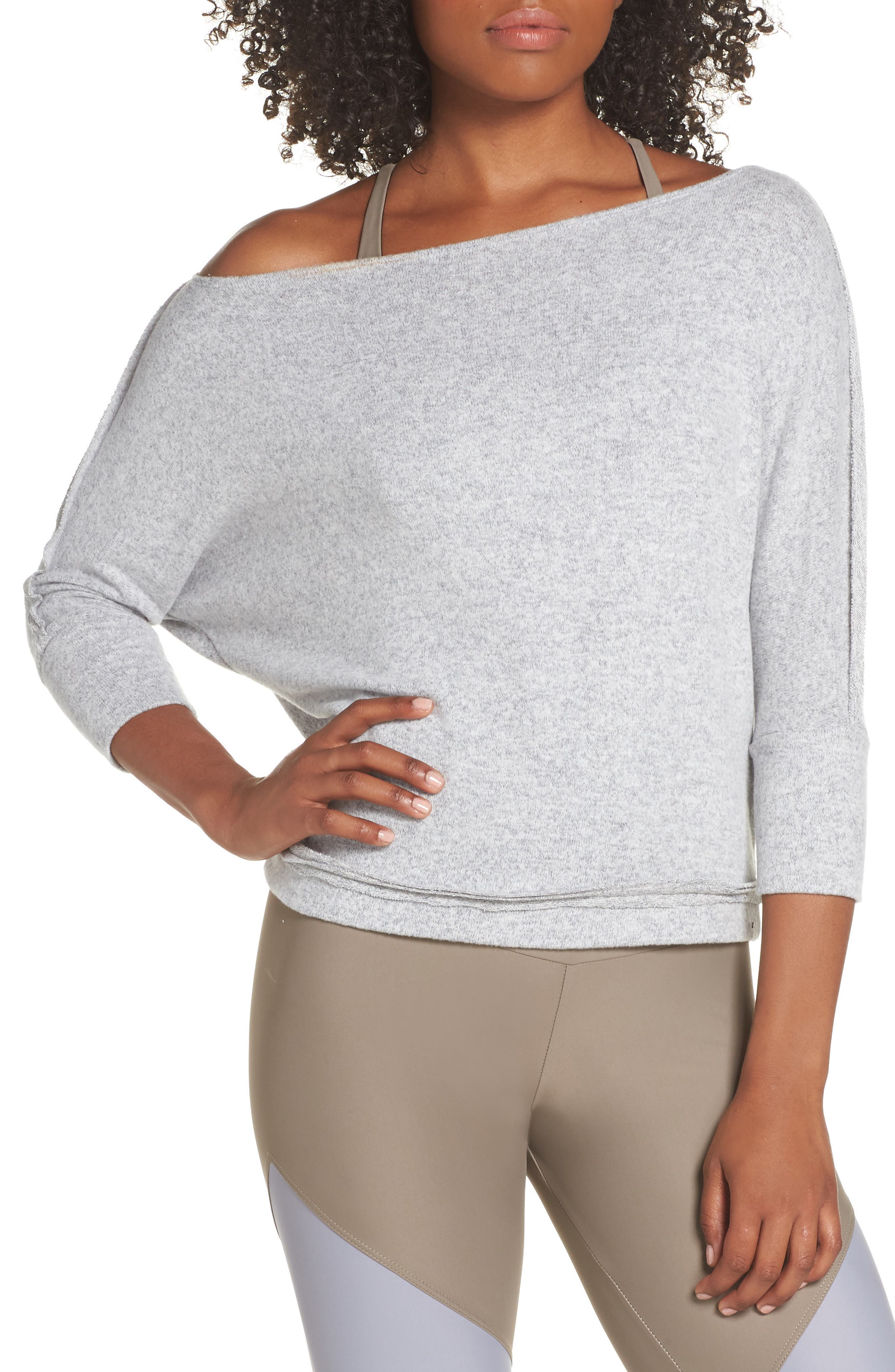 Onzie One Shoulder Top, Grey