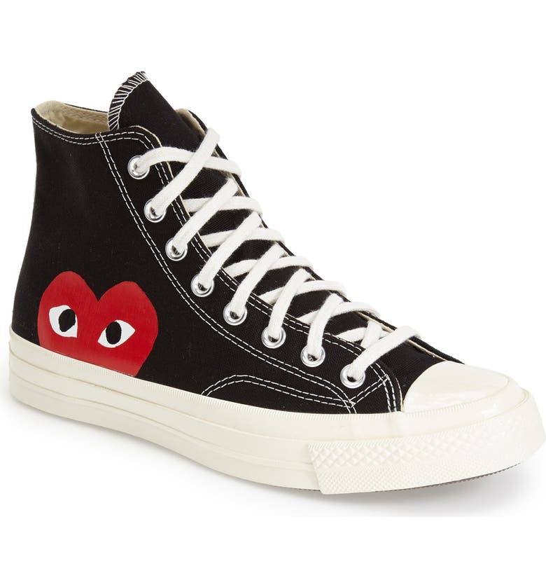 comme des garçons play x converse chuck taylor hidden heart high