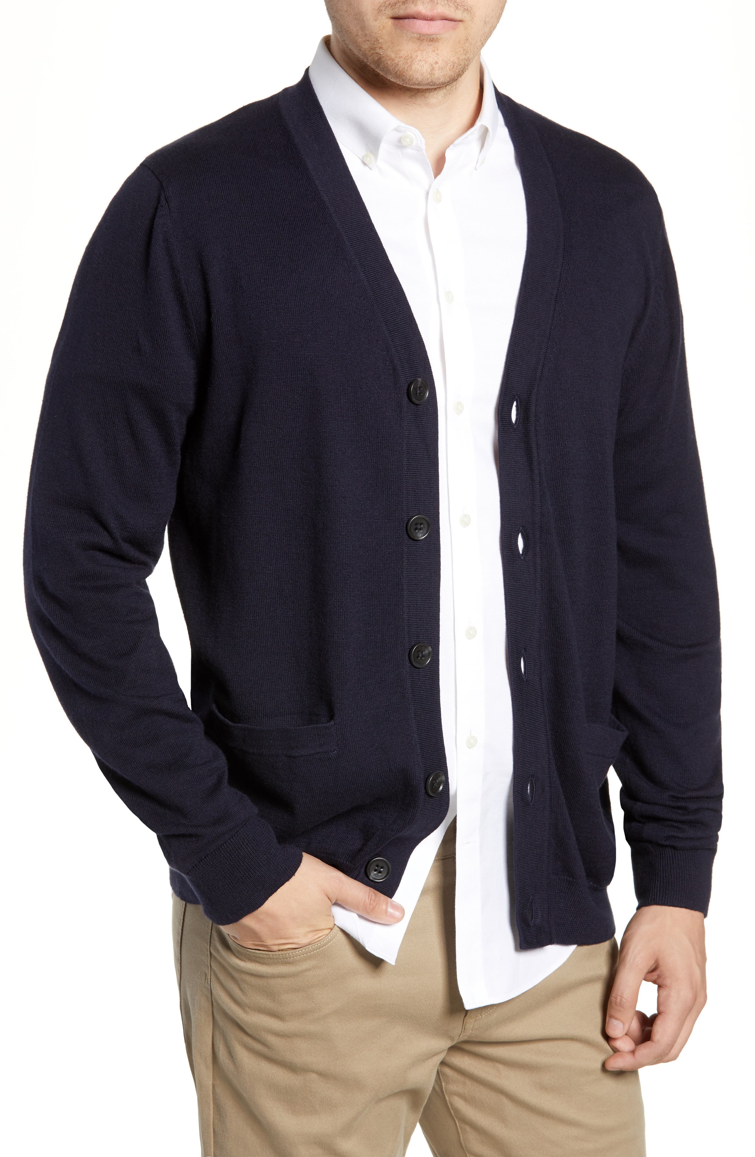 Nordstrom Shop Merino V-Neck Cardigan