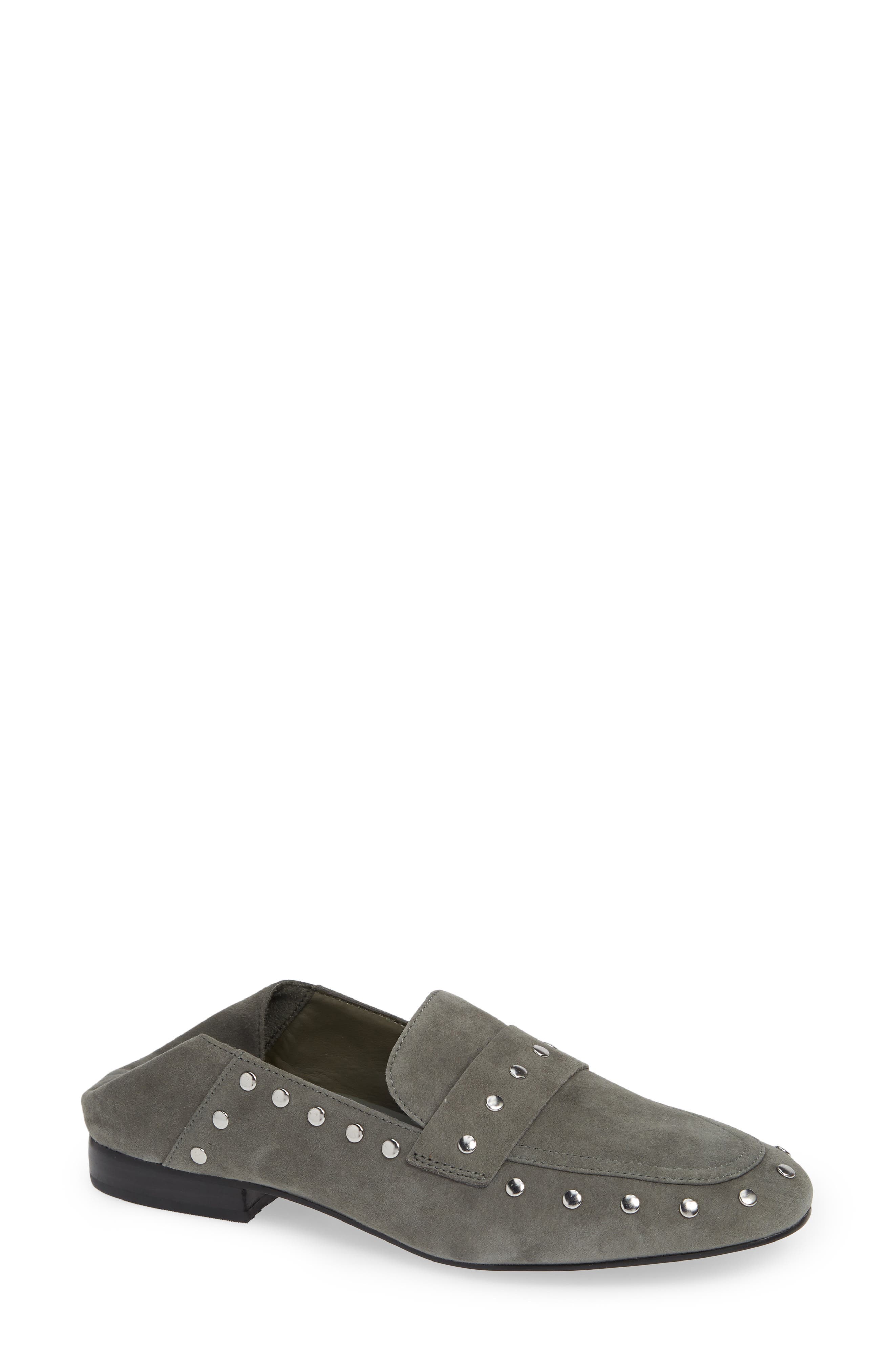 Black Suede Studio Alfee Studded Convertible Loafer