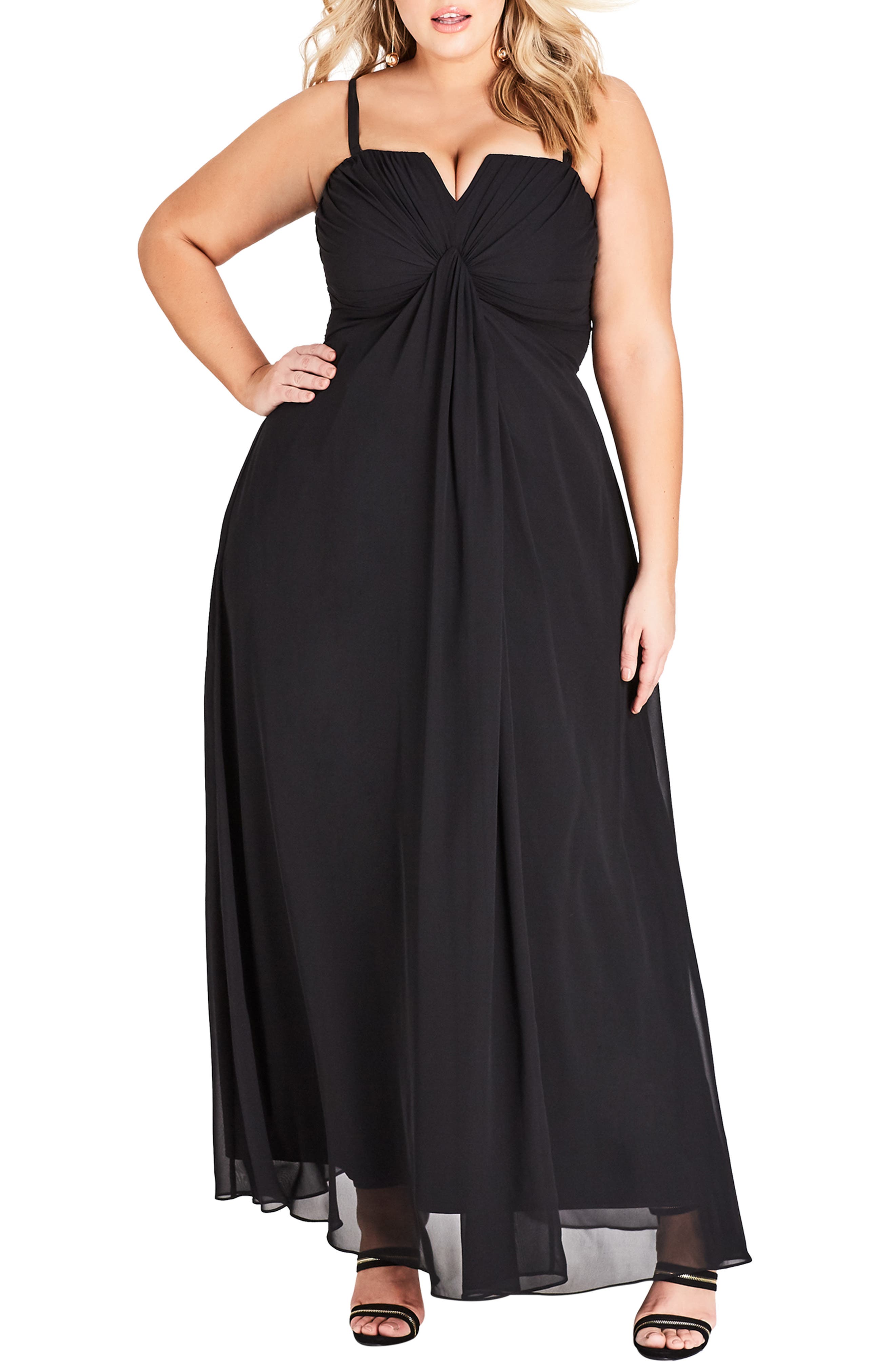 Plus Size City Chic Serene Maxi Dress, Black