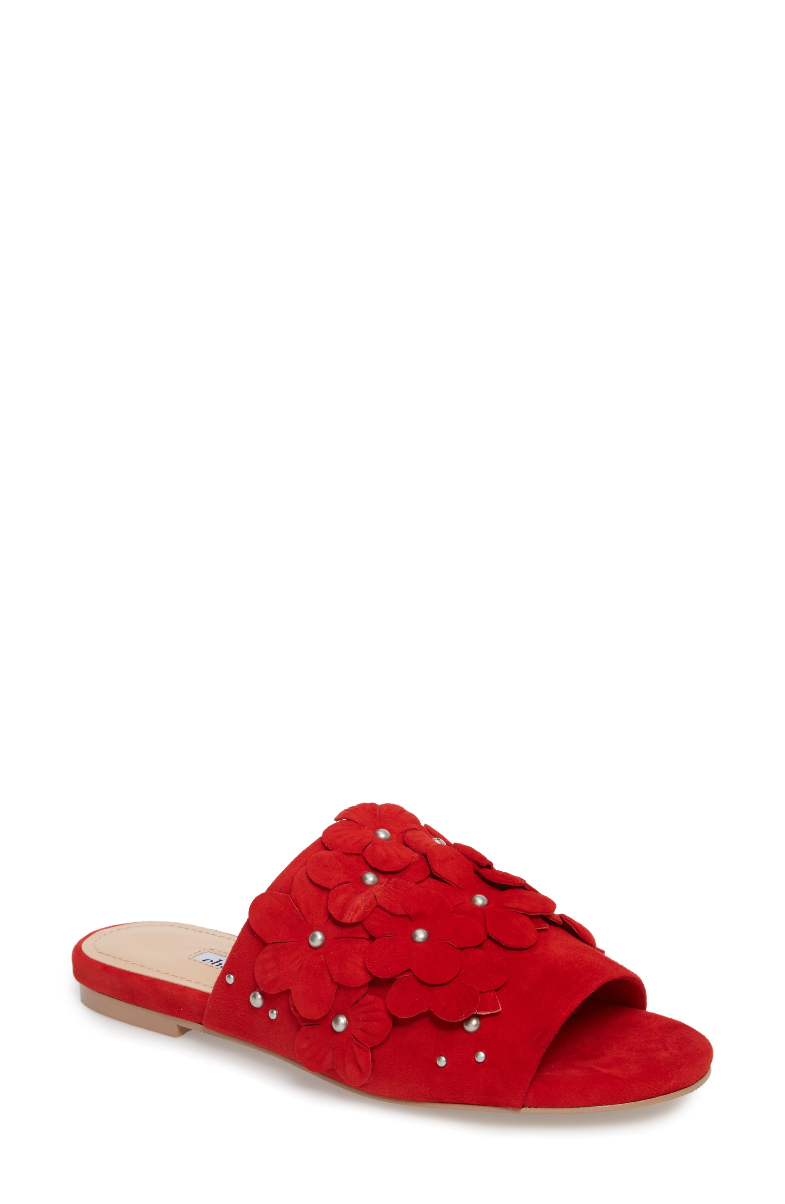 Charles David Sicilian Slide Sandal, Red