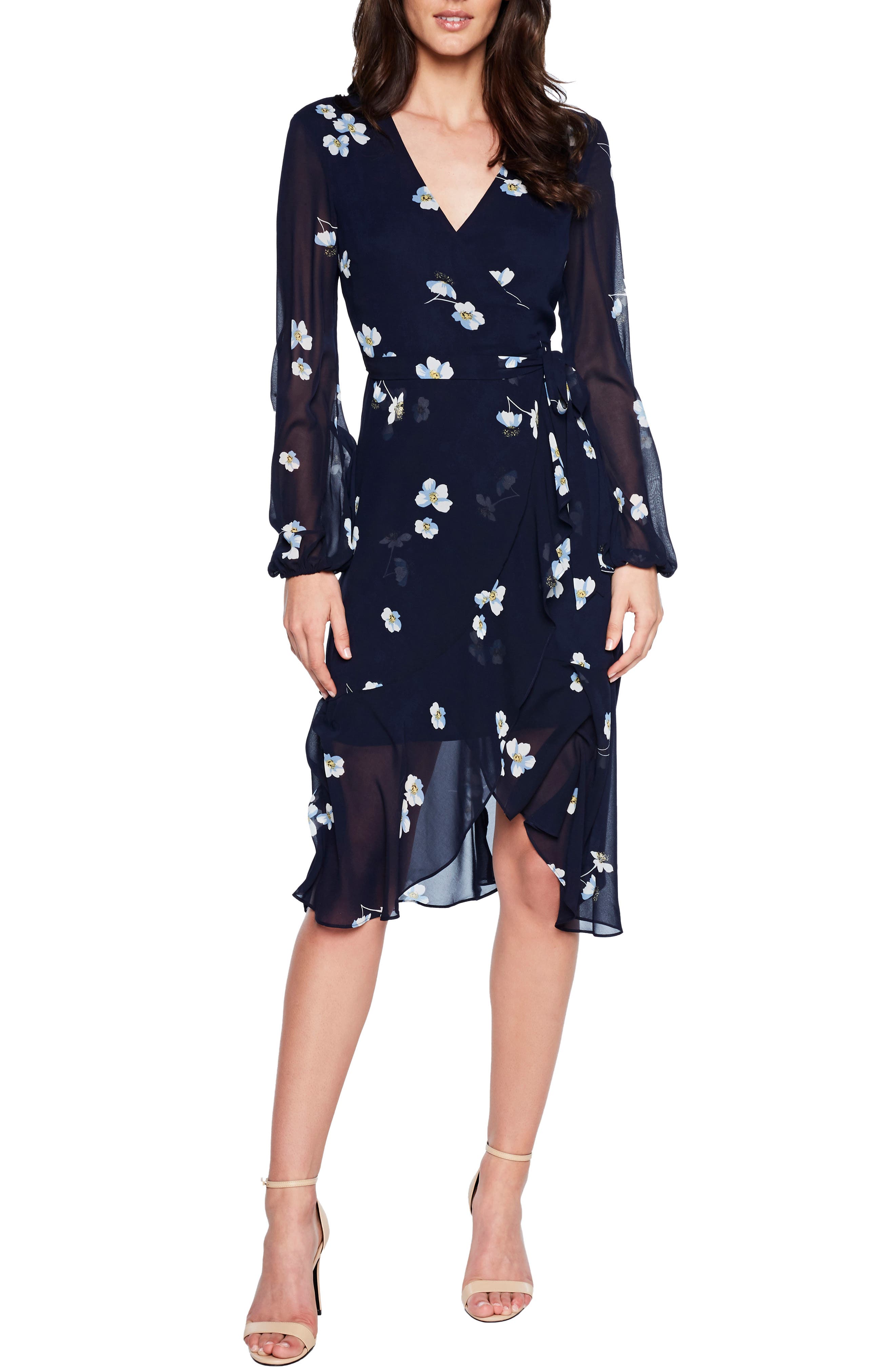 Bardot Poppy Faux Wrap Dress, Black