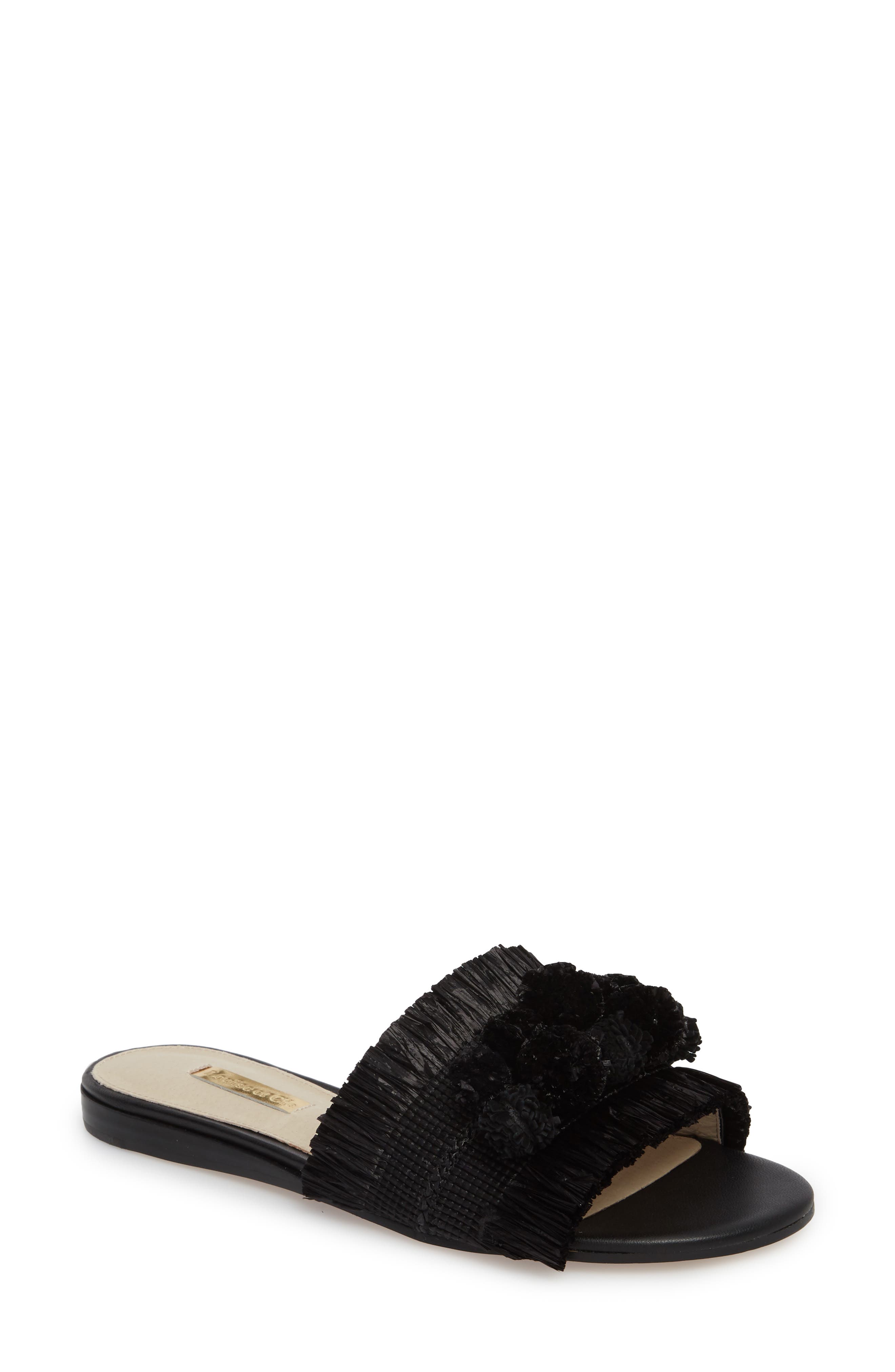 Louise Et Cie Arytha Raffia Slide Sandal, Black