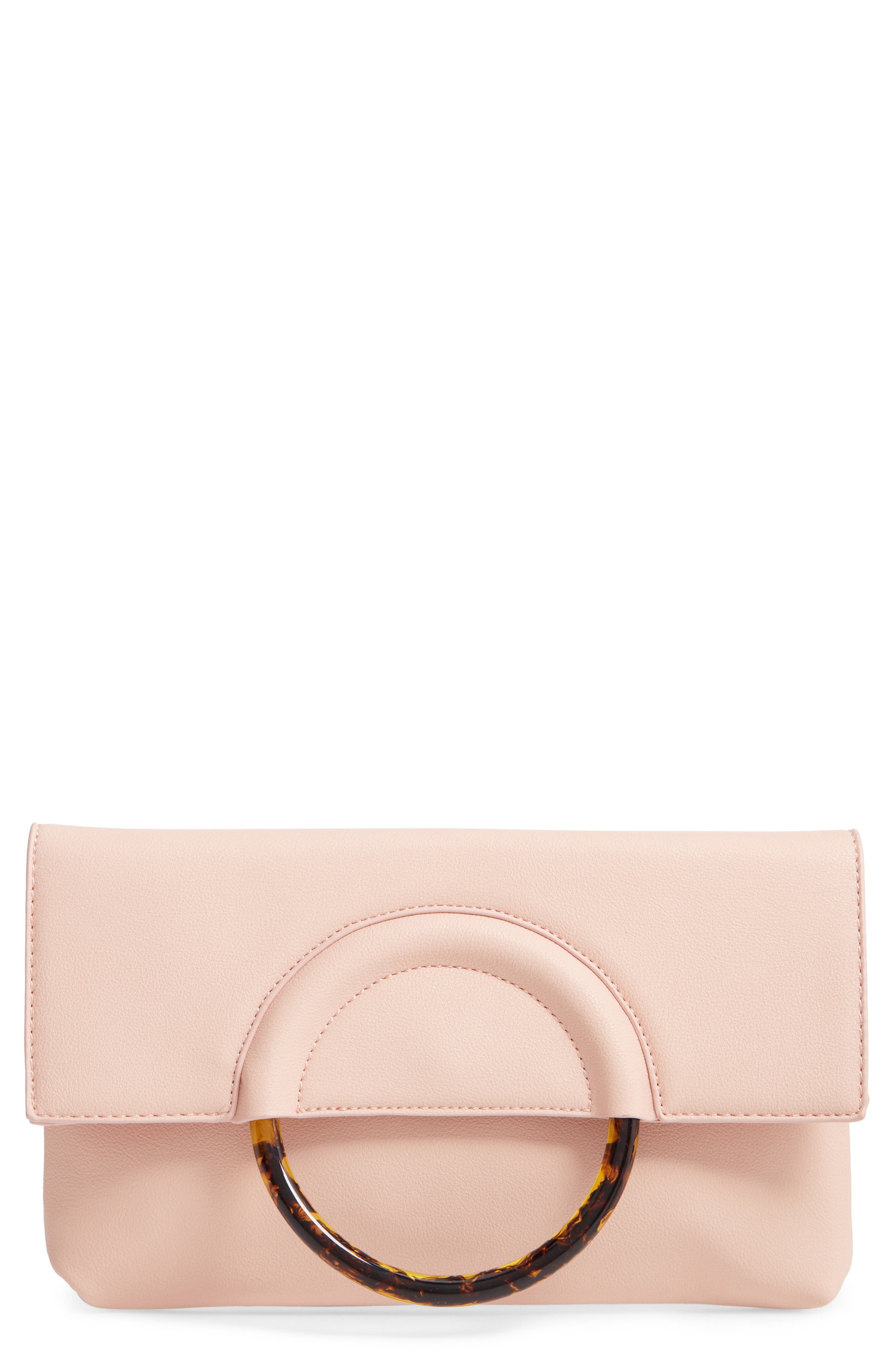 Resin Handle Clutch, Main, color, NUDE